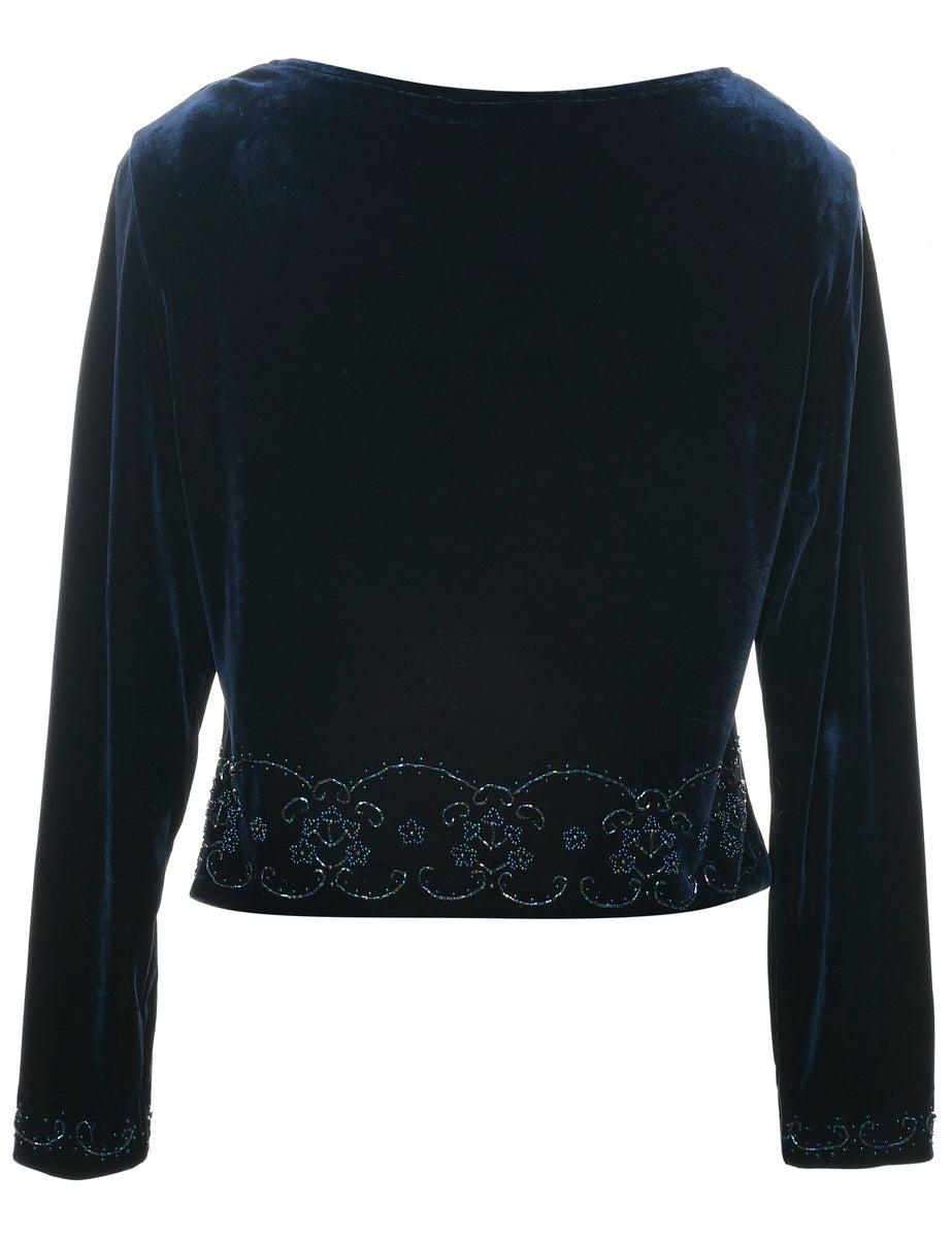 Velvet Fabric Evening Top - L