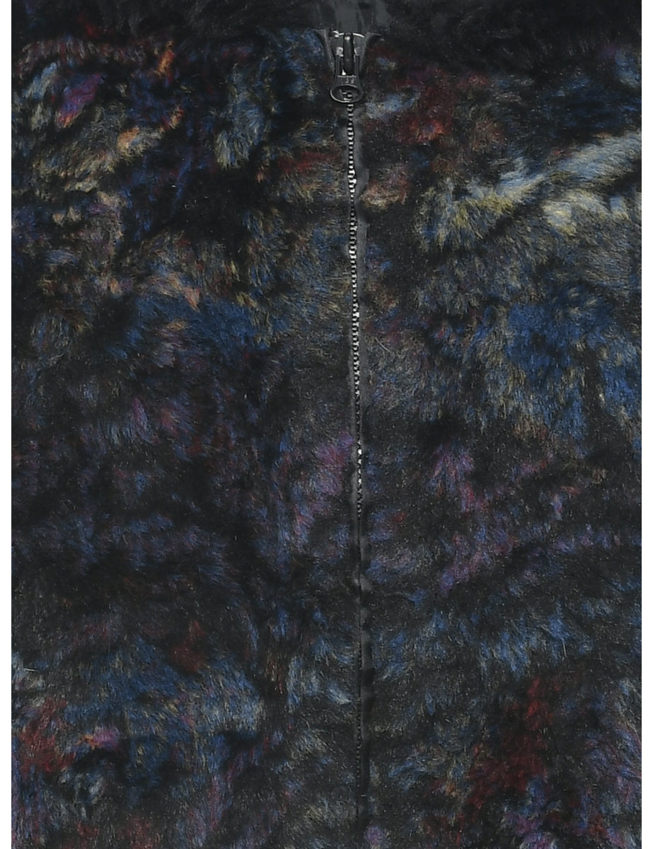 Multi-colour Faux Fur Coat - M