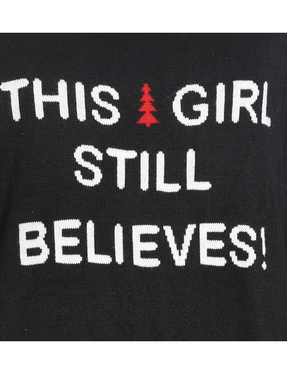 Festive Print Christmas Jumper - L