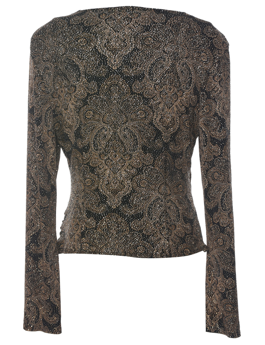Metallic Evening Top - L