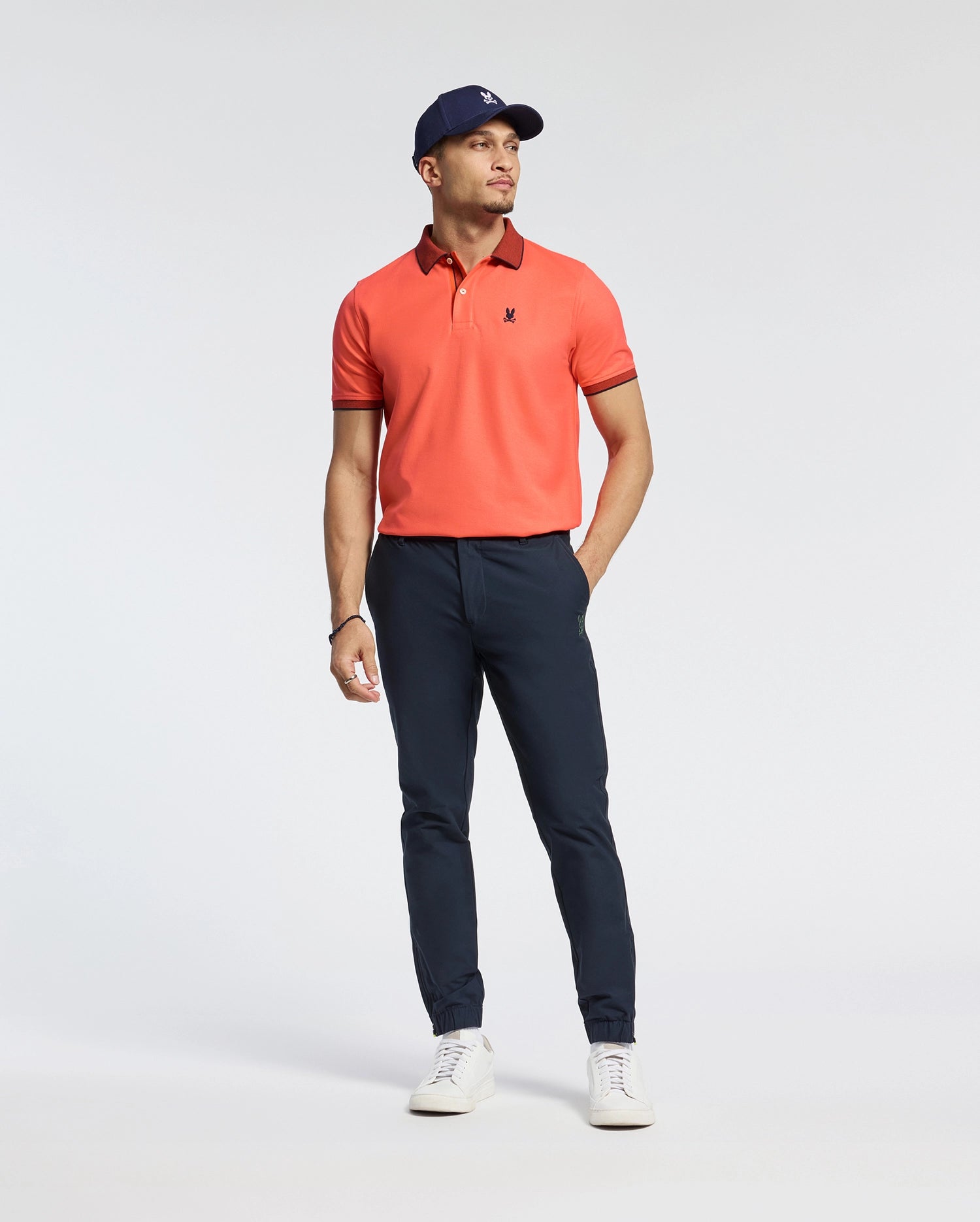 MENS JONAS STRIPE COLLAR PIQUE POLO - B6K583F200