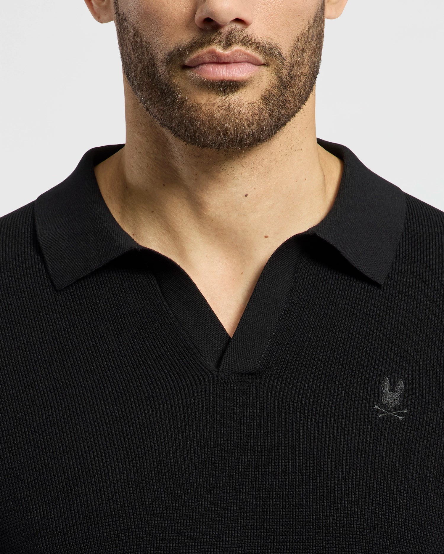 MENS LEETON JOHNNY COLLAR KNIT POLO - B6E562F200