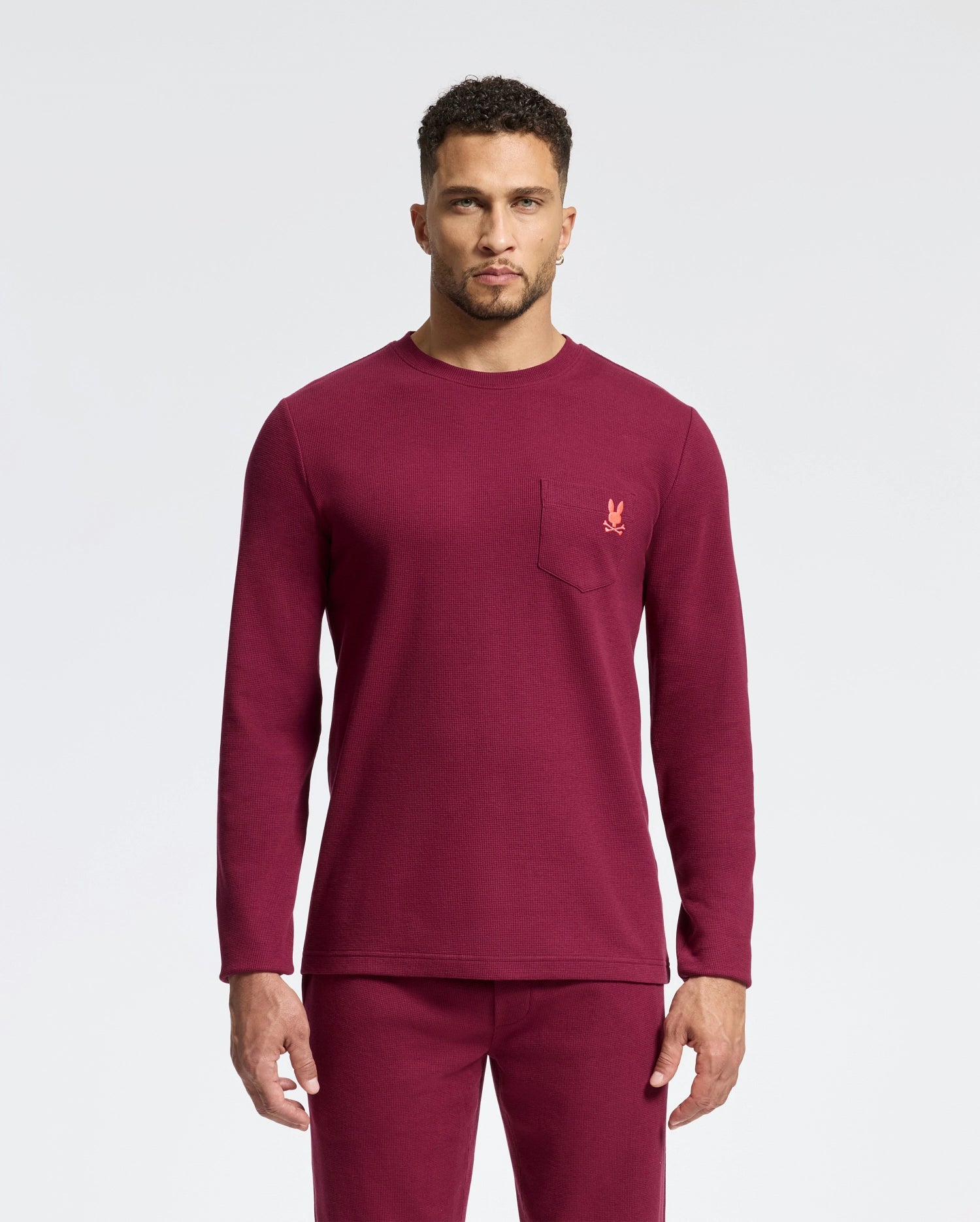 MENS VAL WAFFLE LOUNGE LONG SLEEVE TEE - B6T672E200