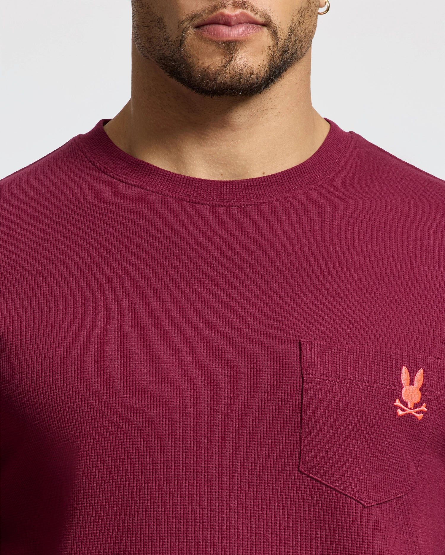 MENS VAL WAFFLE LOUNGE LONG SLEEVE TEE - B6T672E200
