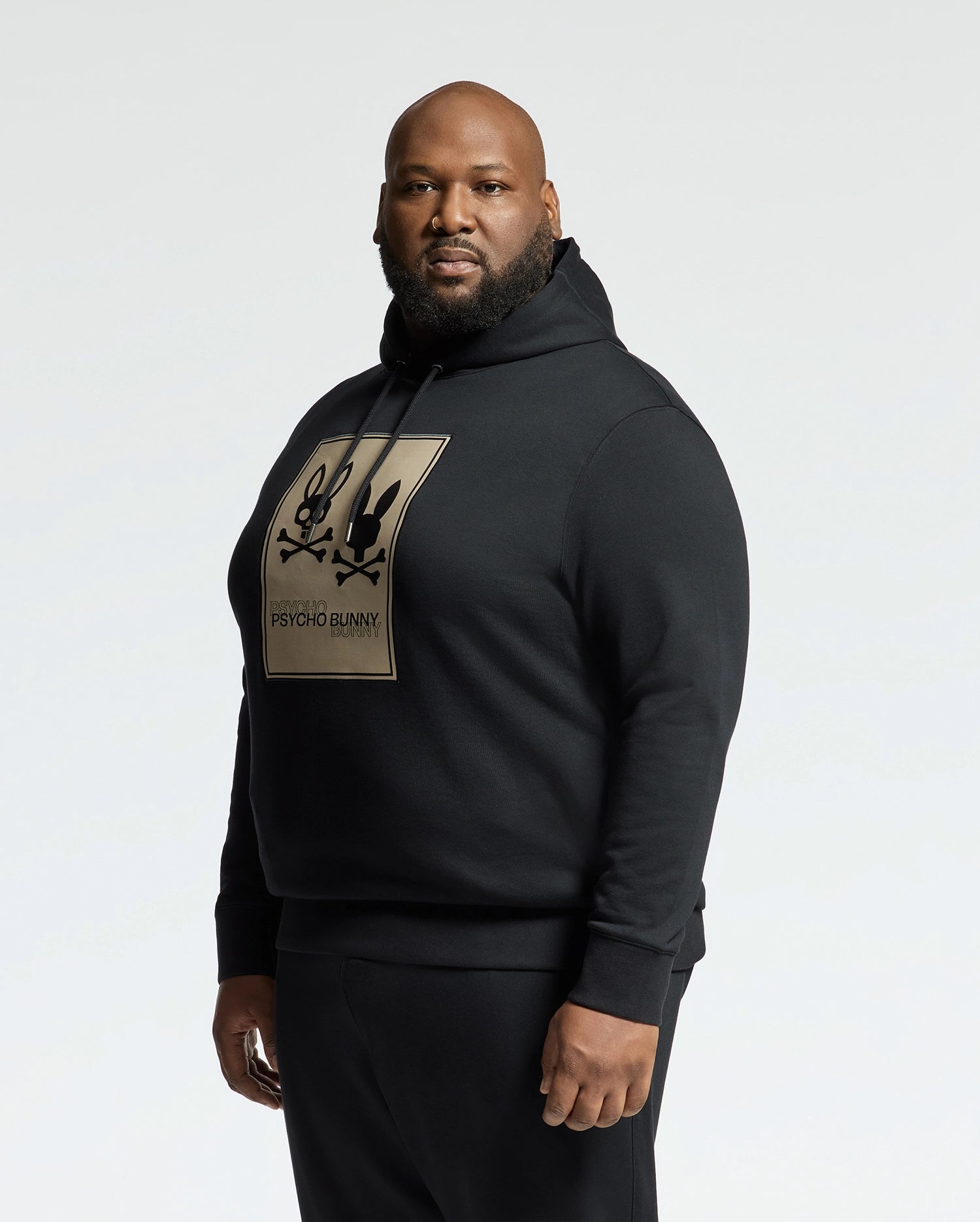 MENS BIG AND TALL MONROE TWILL PATCH FLEECE HOODIE - B9H926D200