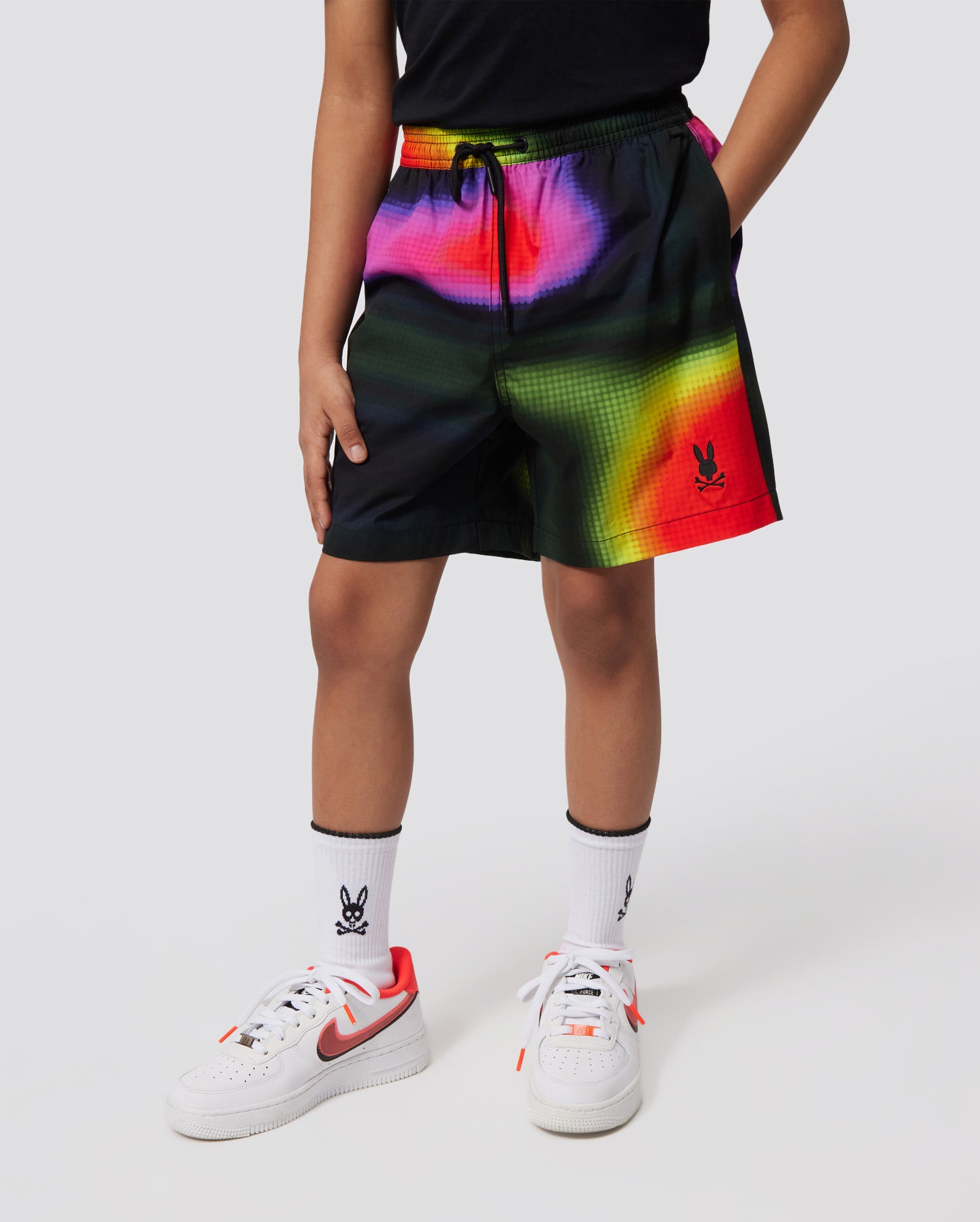 KIDS SUGAR LAND LONG ALL OVER PRINT SWIM TRUNK - B0W909Y1PO
