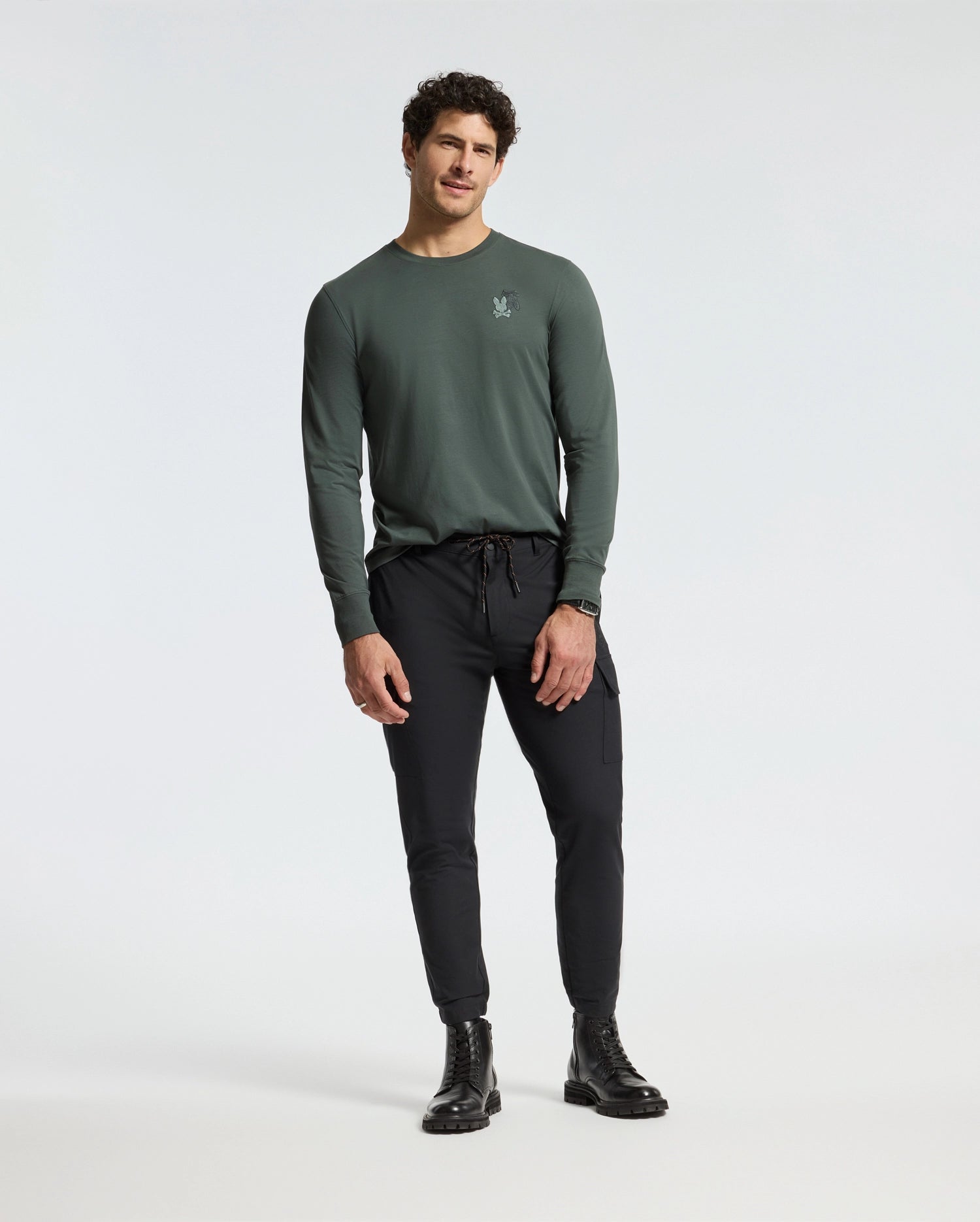 MENS PIERCE LONG SLEEVE BACK GRAPHIC TEE - B6T178E200