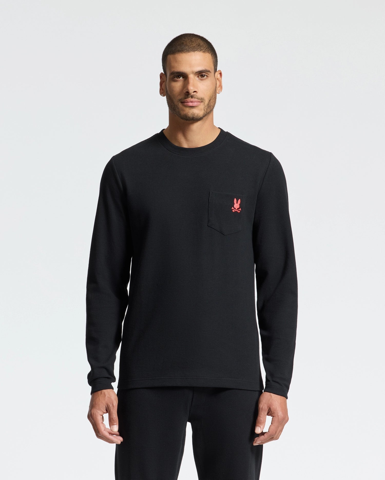 MENS VAL WAFFLE LOUNGE LONG SLEEVE TEE - B6T672E200