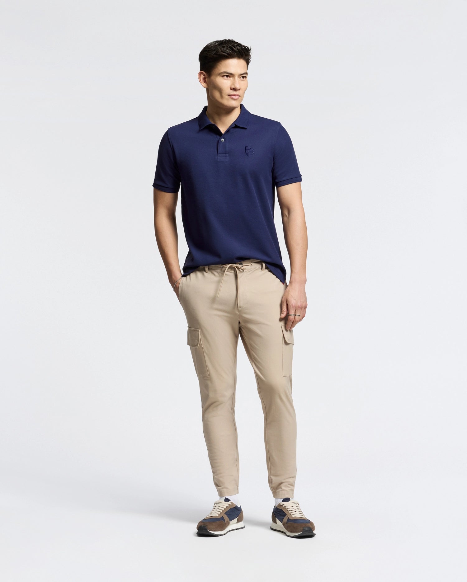 MENS NICHOLSON RIB COLLAR PIQUE POLO - B6K401F200