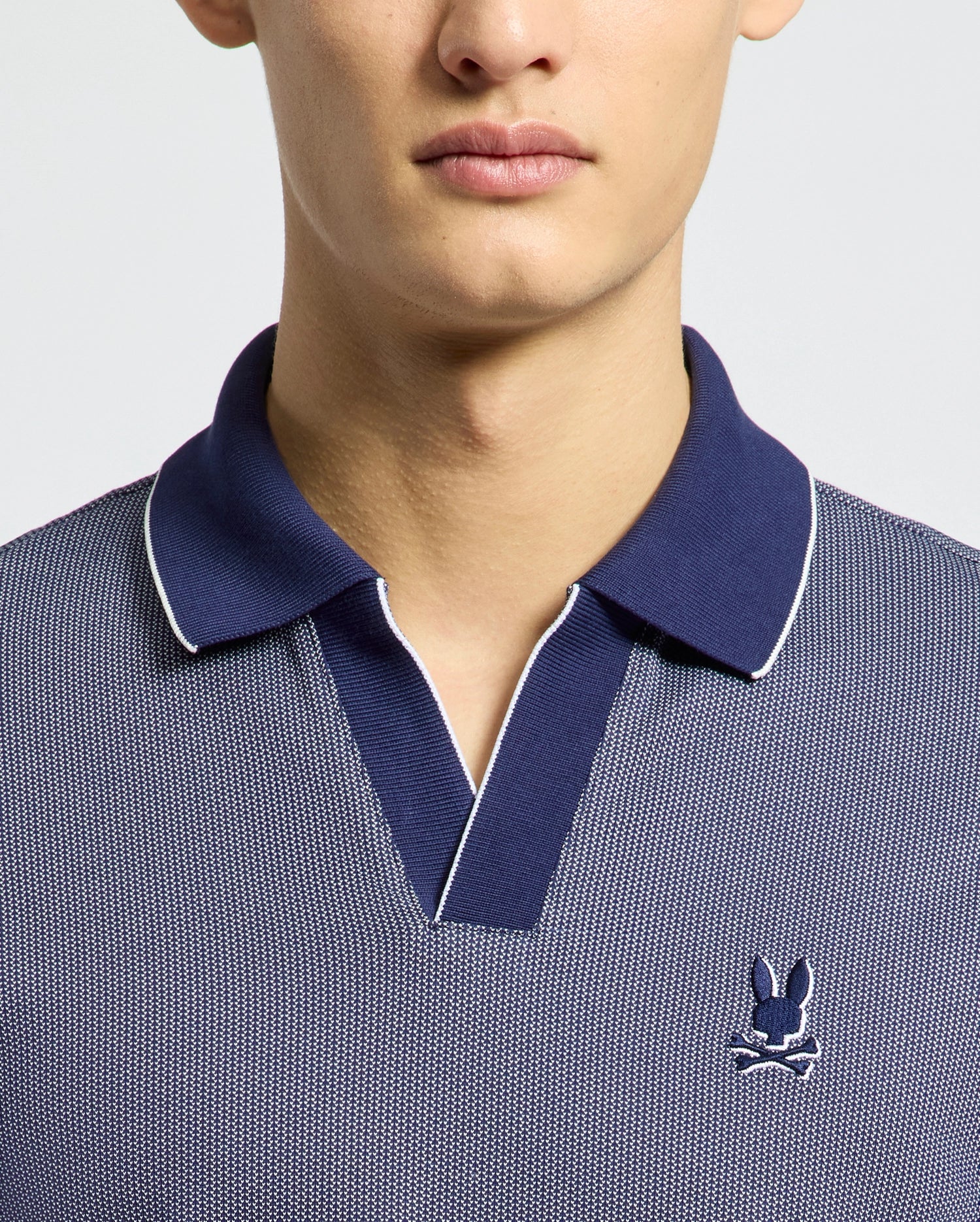 MENS MACKAY JACQUARD JOHNNY COLLAR POLO - B6K408F200