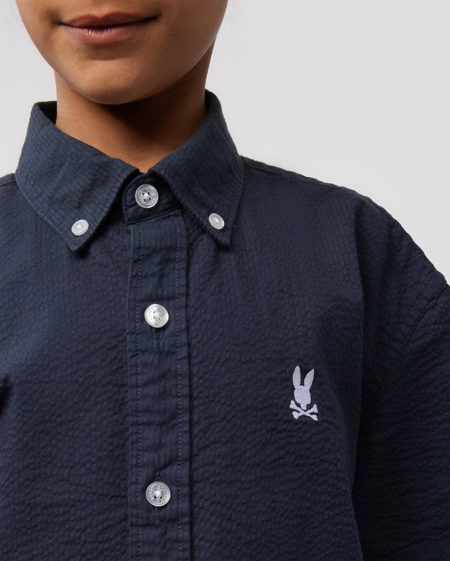 KIDS ALTON SEERSUCKER SHIRT - B0Q147Y1SH