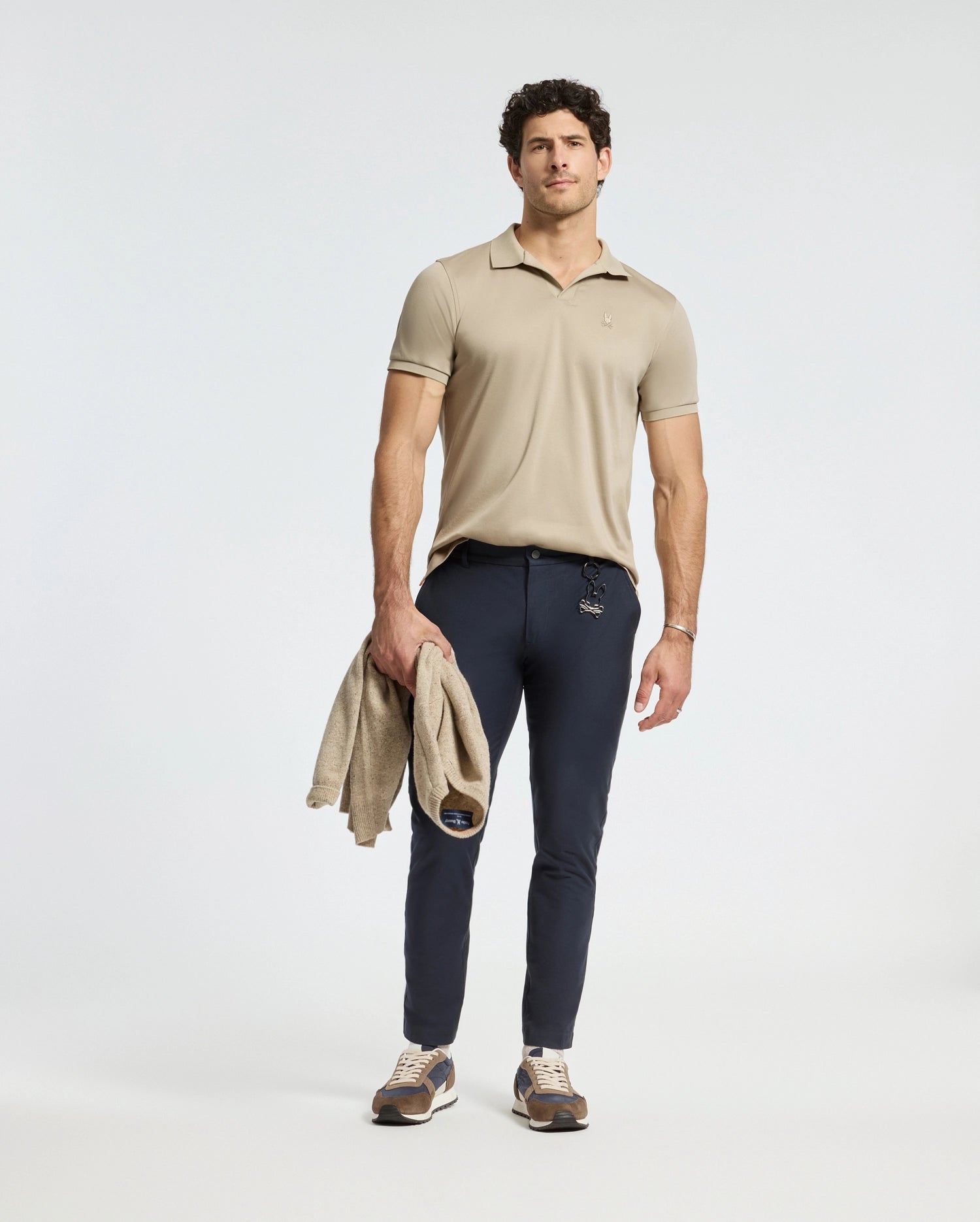 MENS BROADWAY PIMA INTERLOCK JOHNNY COLLAR POLO - B6K891D200