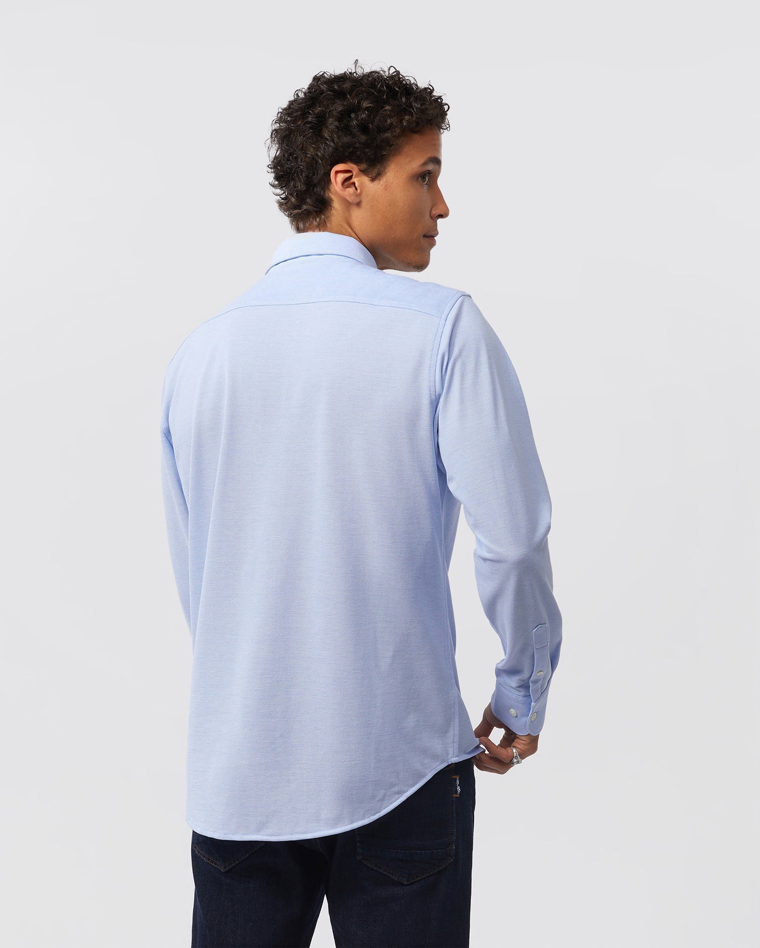 MENS ASTOR LONG SLEEVE COTTON PIQUE OXFORD SHIRT - B6C821U1PC