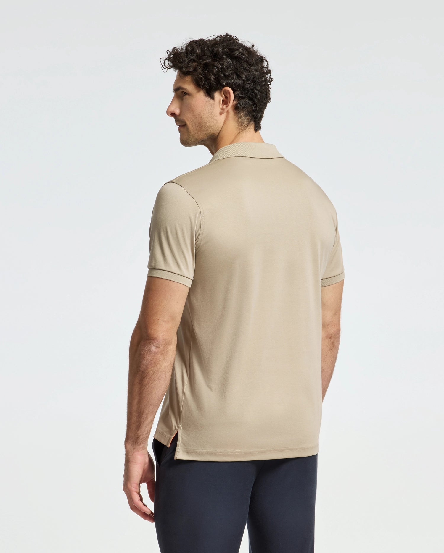 MENS BROADWAY PIMA INTERLOCK JOHNNY COLLAR POLO - B6K891D200