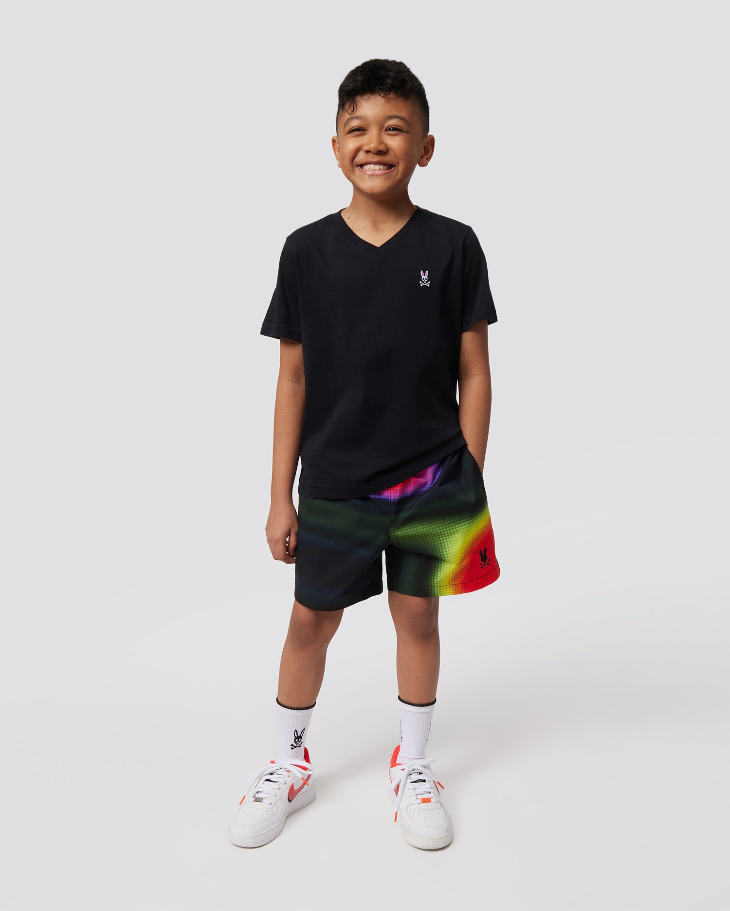 KIDS SUGAR LAND LONG ALL OVER PRINT SWIM TRUNK - B0W909Y1PO