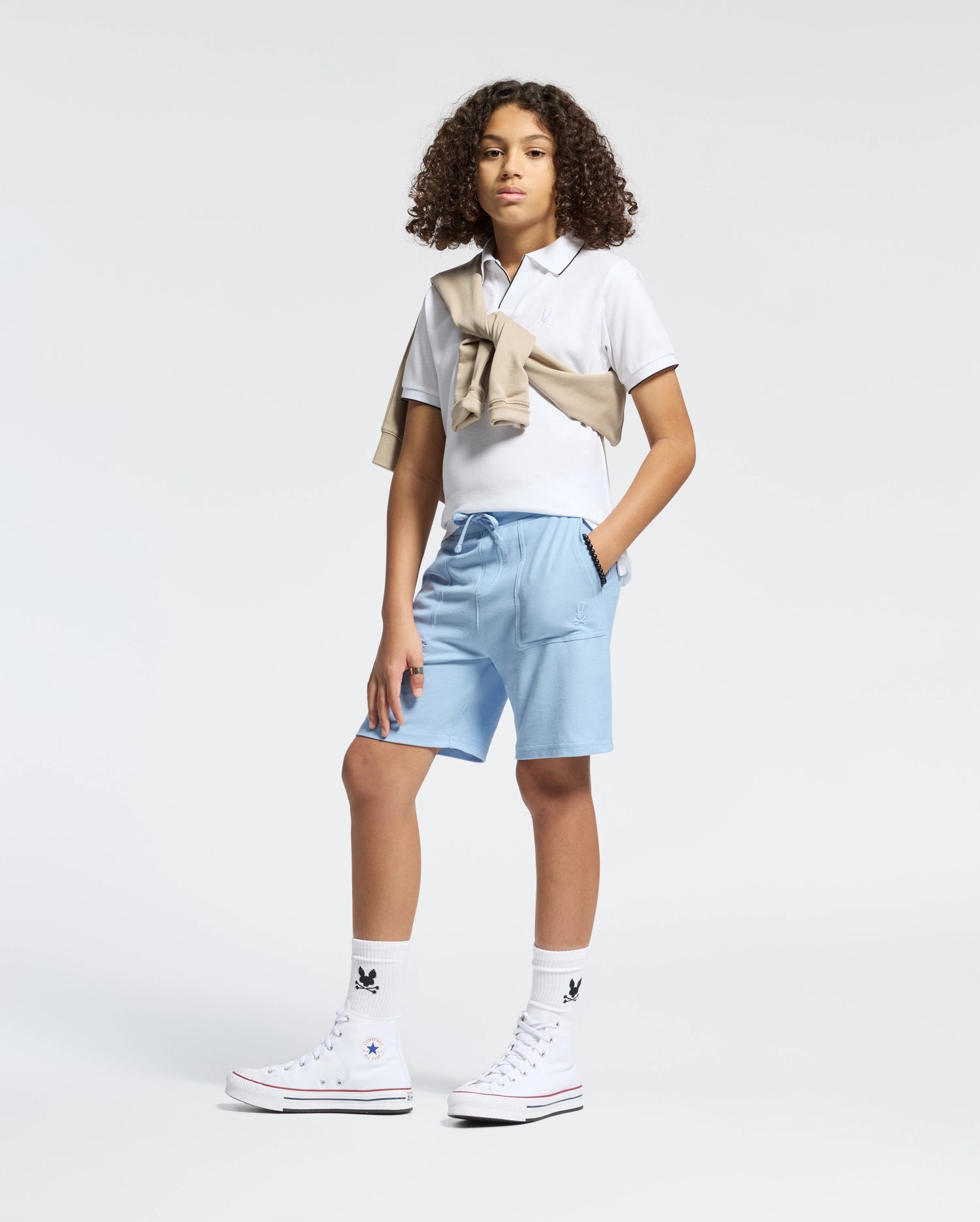 KIDS TAYLOR LIGHT PIQUE SWEATSHORT - B0R344F200