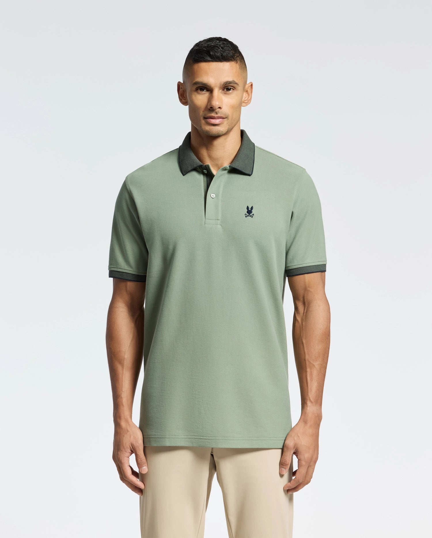 MENS JONAS STRIPE COLLAR PIQUE POLO - B6K583F200