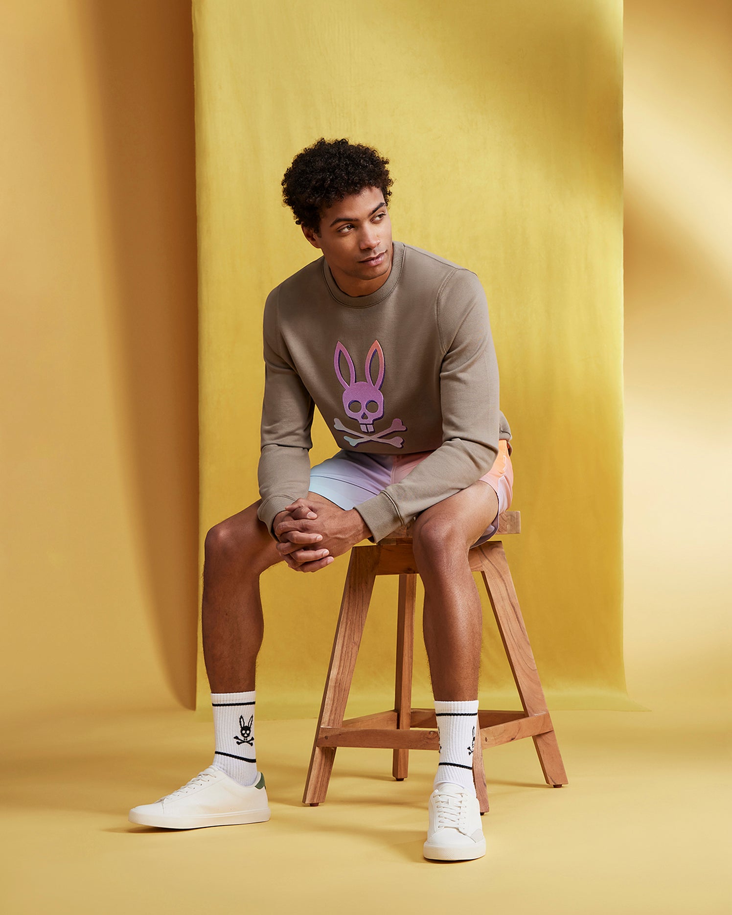 MENS BLOOMINGTON OMBRE EMBROIDERED CREW SWEATSHIRT - B6S924A2FT