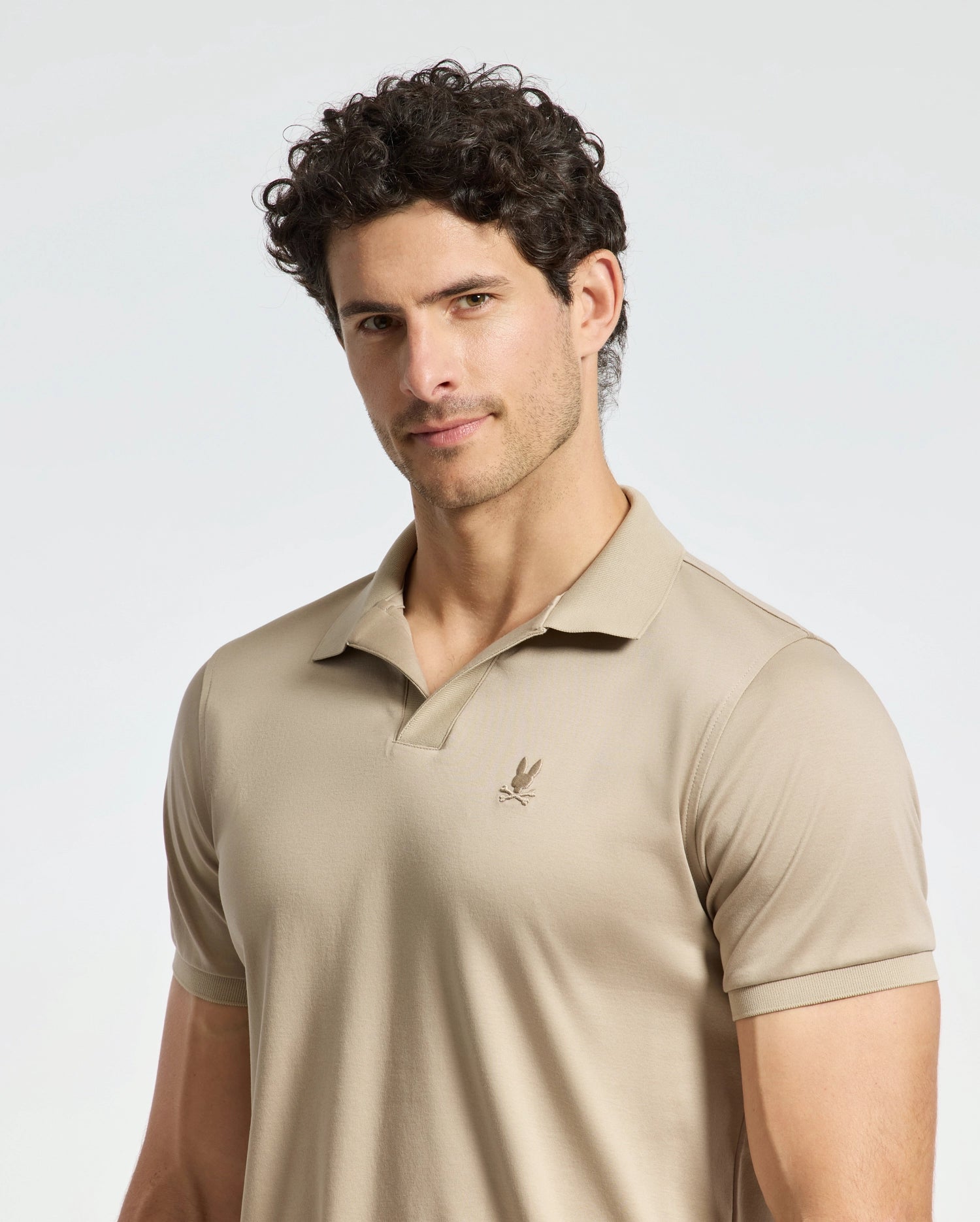 MENS BROADWAY PIMA INTERLOCK JOHNNY COLLAR POLO - B6K891D200