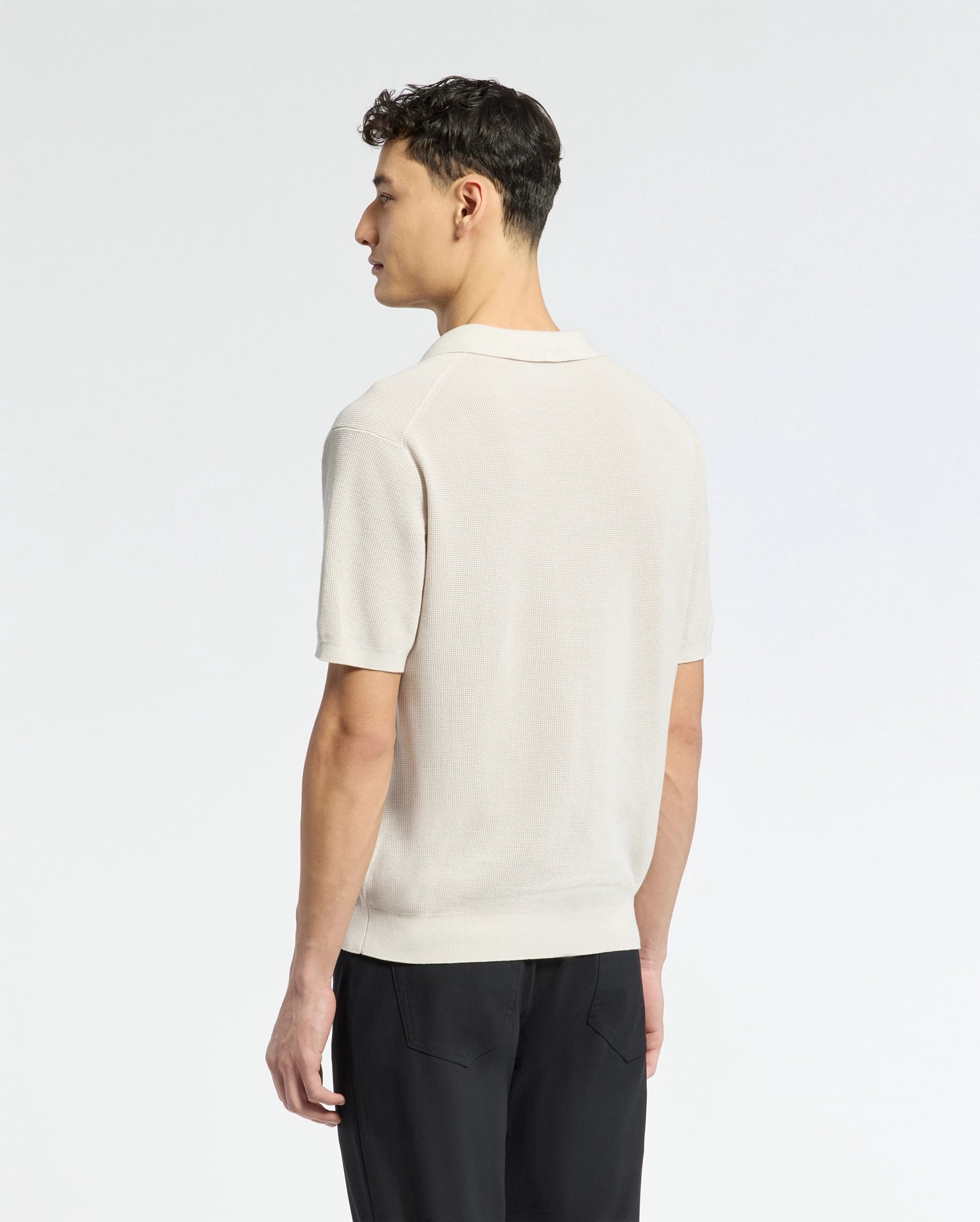 MENS LEETON JOHNNY COLLAR KNIT POLO - B6E562F200