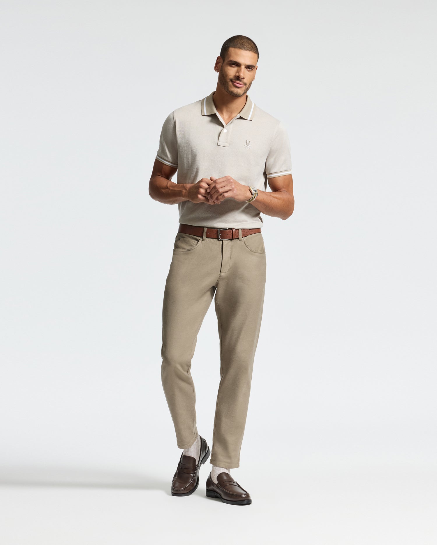 MENS WARSAW JACQUARD PIQUE POLO - B6K901E200
