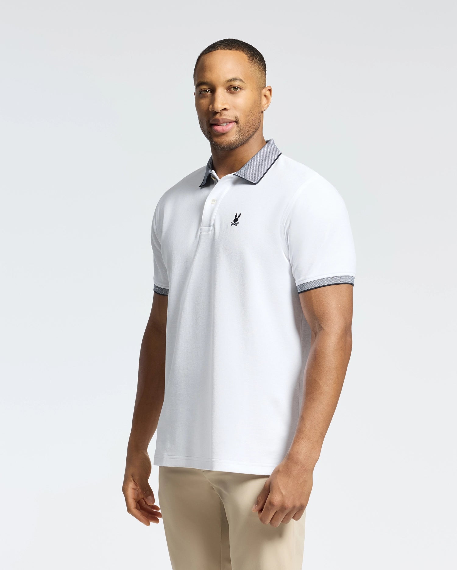 MENS JONAS STRIPE COLLAR PIQUE POLO - B6K583F200