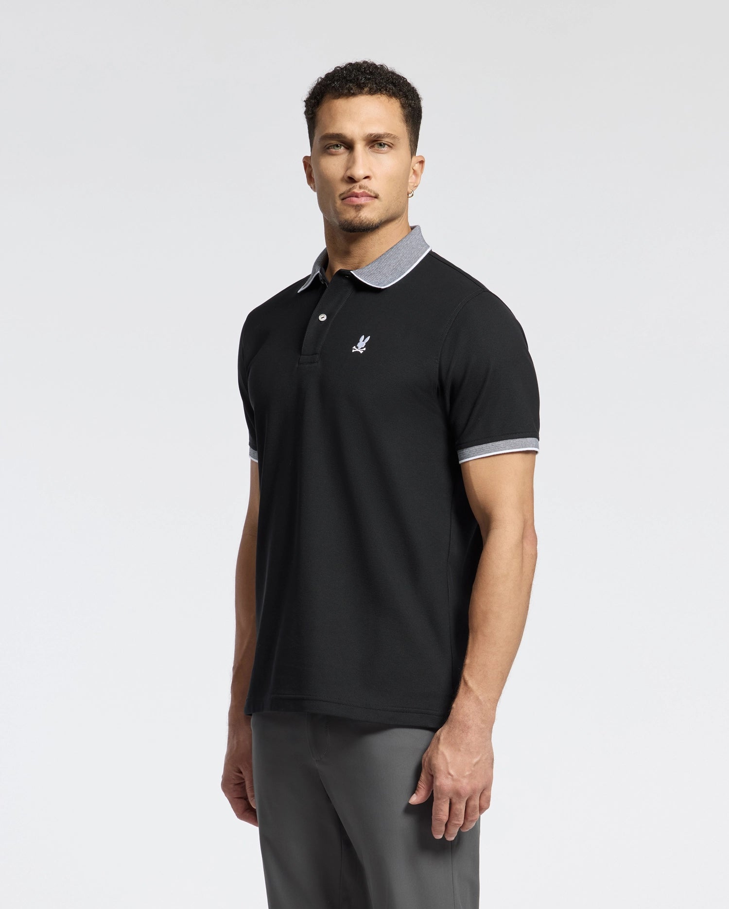 MENS JONAS STRIPE COLLAR PIQUE POLO - B6K583F200