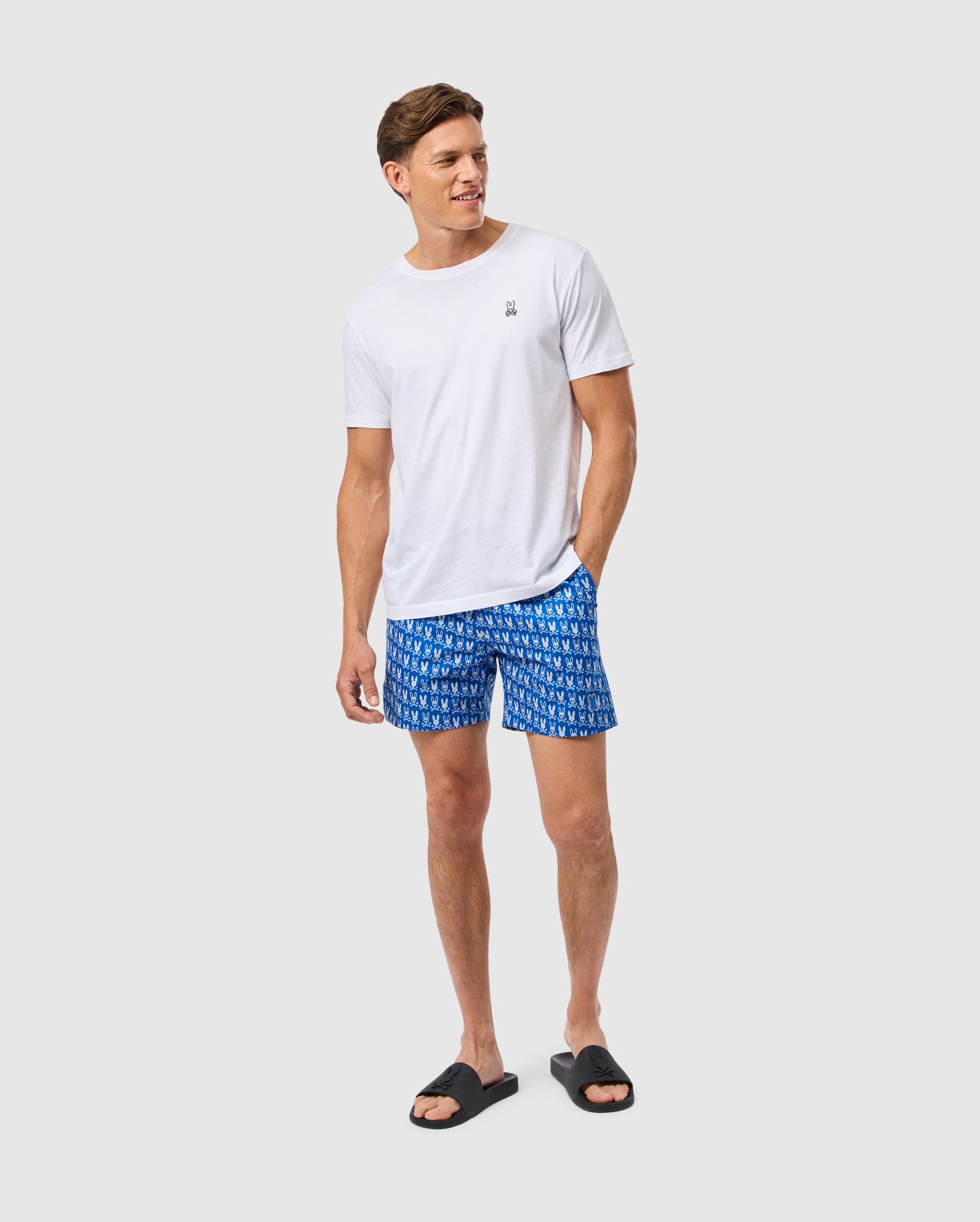 MENS TILDEN ALL OVER BUNNY PRINT SWIM TRUNK - B6W729D200