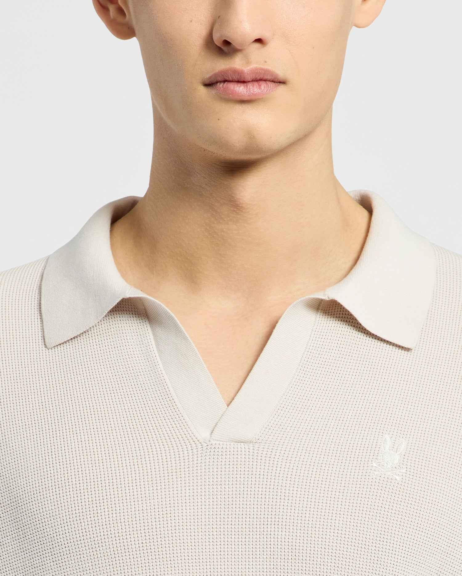 MENS LEETON JOHNNY COLLAR KNIT POLO - B6E562F200