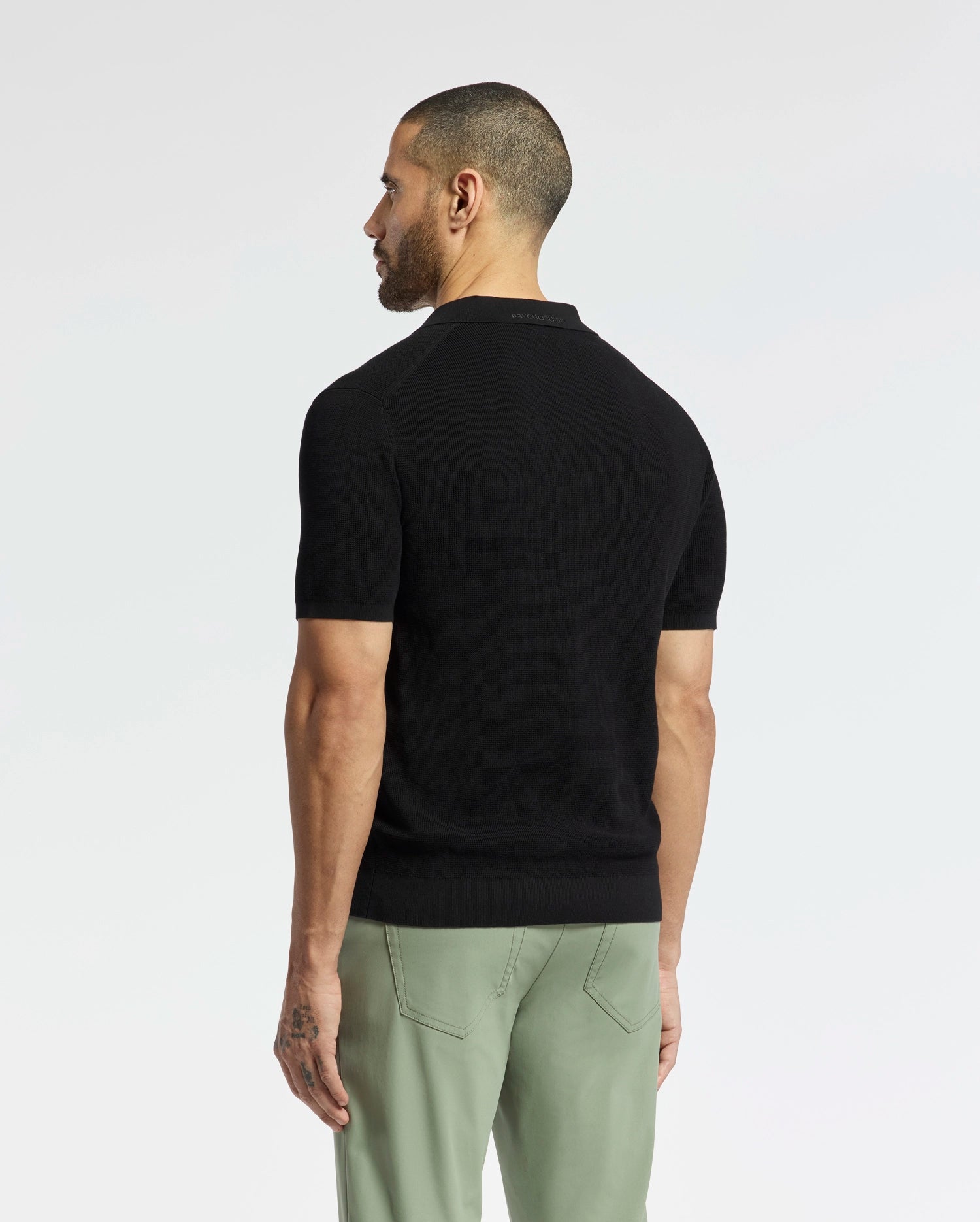 MENS LEETON JOHNNY COLLAR KNIT POLO - B6E562F200