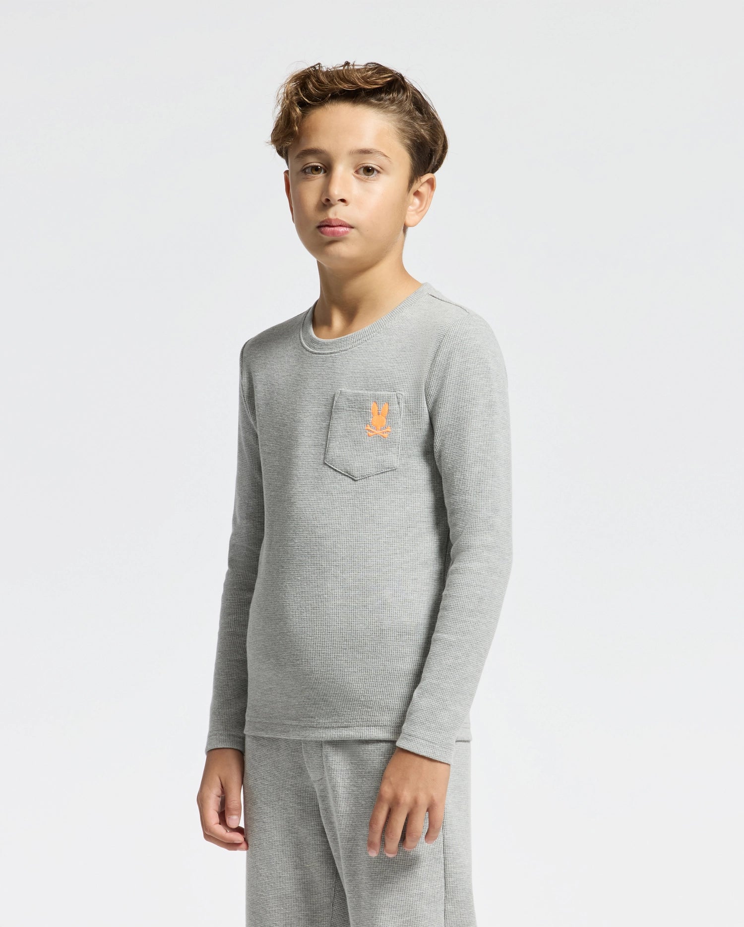 KIDS VAL WAFFLE LONG SLEEVE TEE - B0T672E200