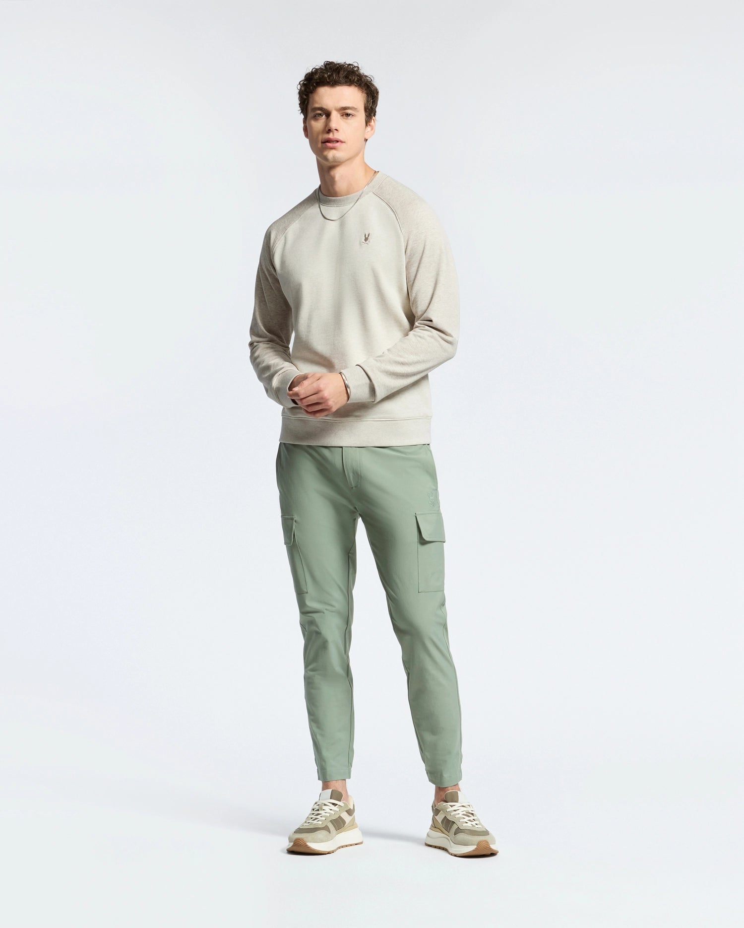MENS ARCHIE MELANGE COLOR BLOCK SWEATSHIRT - B6S630F200