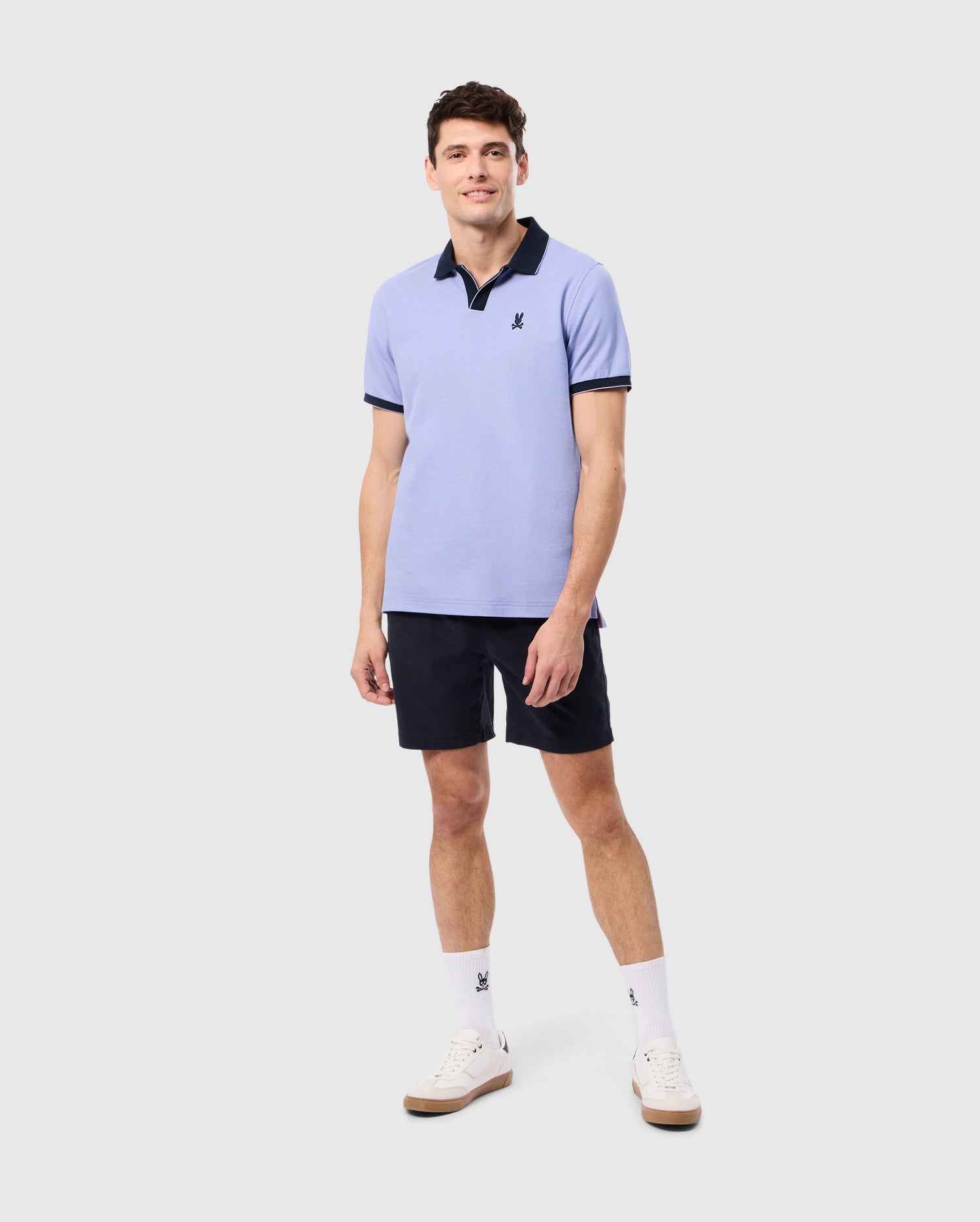 MENS RICHARDS JOHNNY COLLAR PIQUE POLO SHIRT - B6K641C200