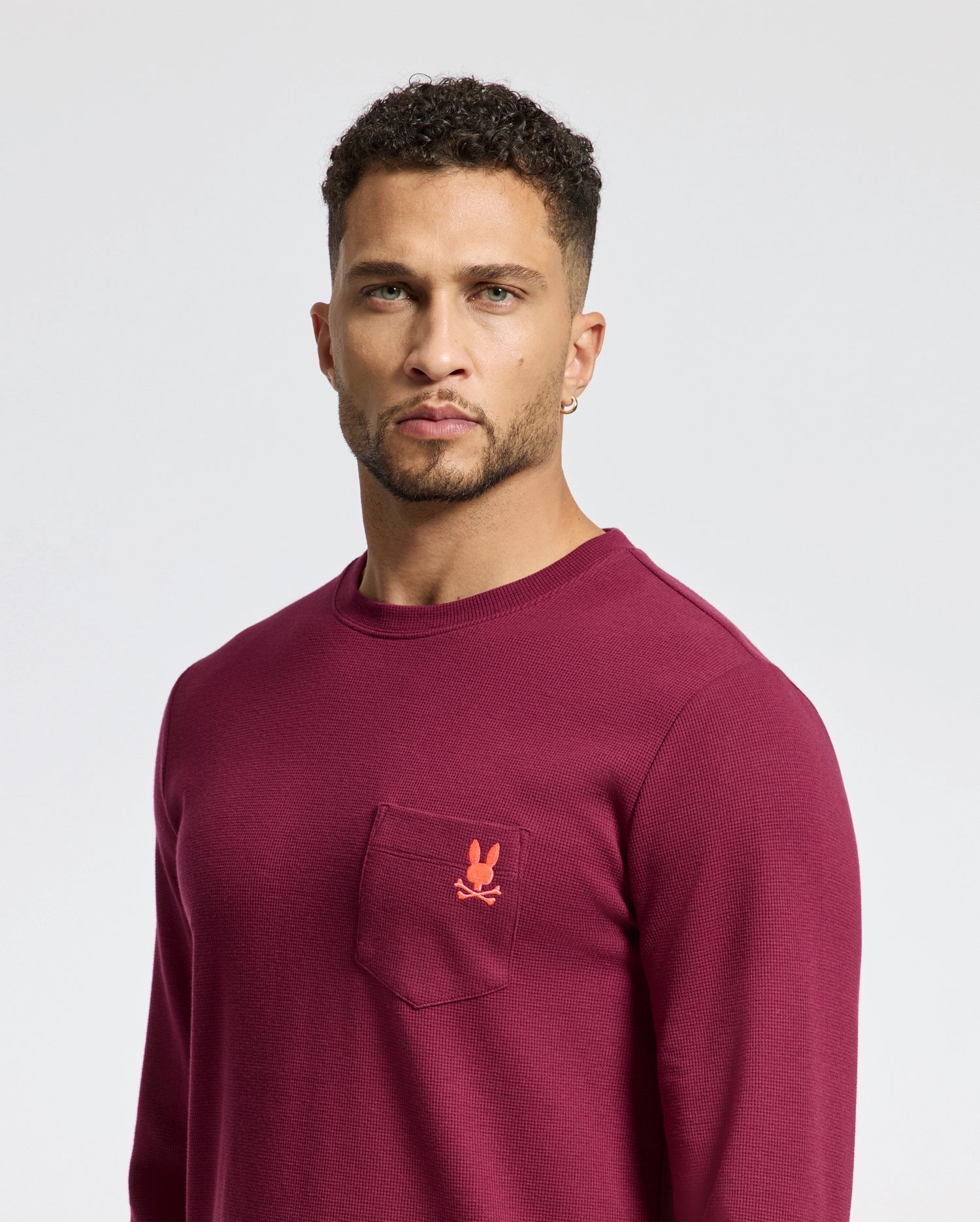 MENS VAL WAFFLE LOUNGE LONG SLEEVE TEE - B6T672E200