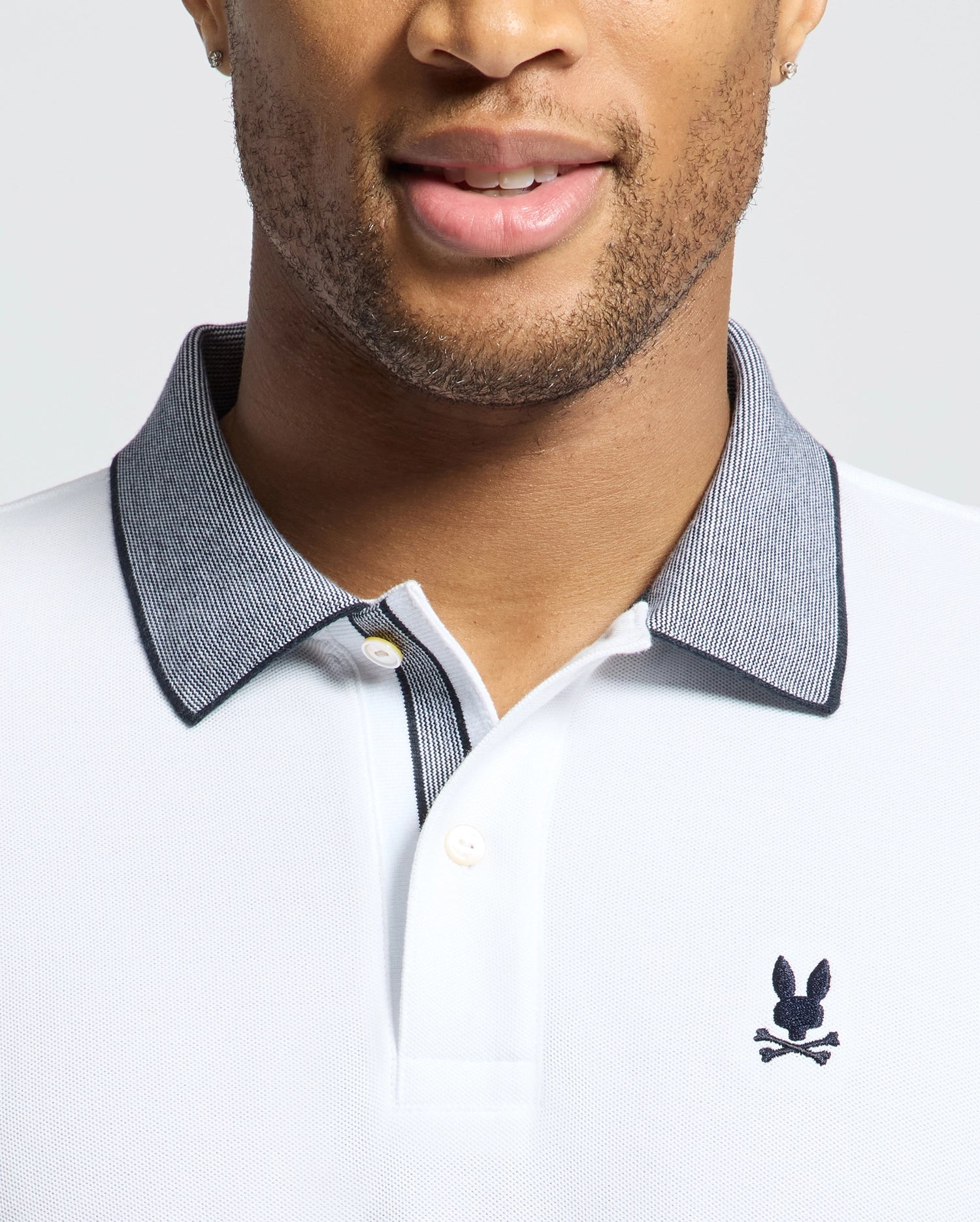 MENS JONAS STRIPE COLLAR PIQUE POLO - B6K583F200