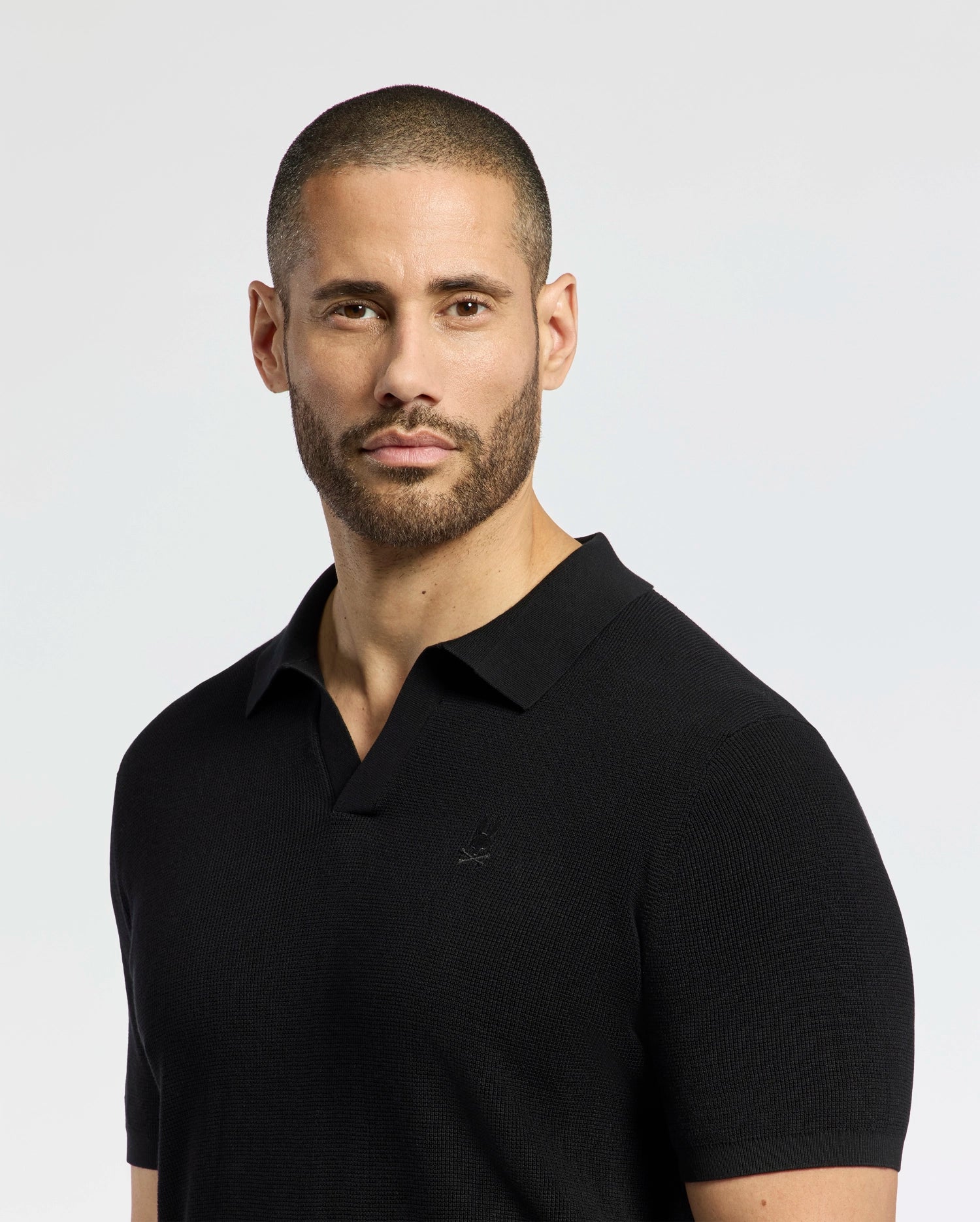 MENS LEETON JOHNNY COLLAR KNIT POLO - B6E562F200