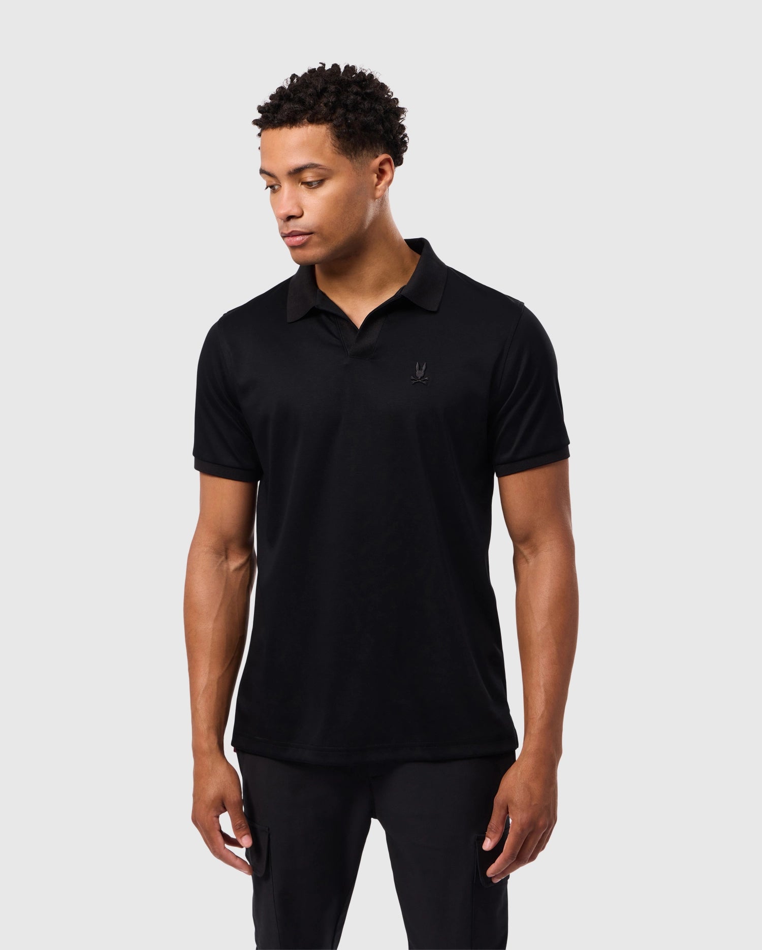 MENS BROADWAY PIMA INTERLOCK JOHNNY COLLAR POLO - B6K891D200