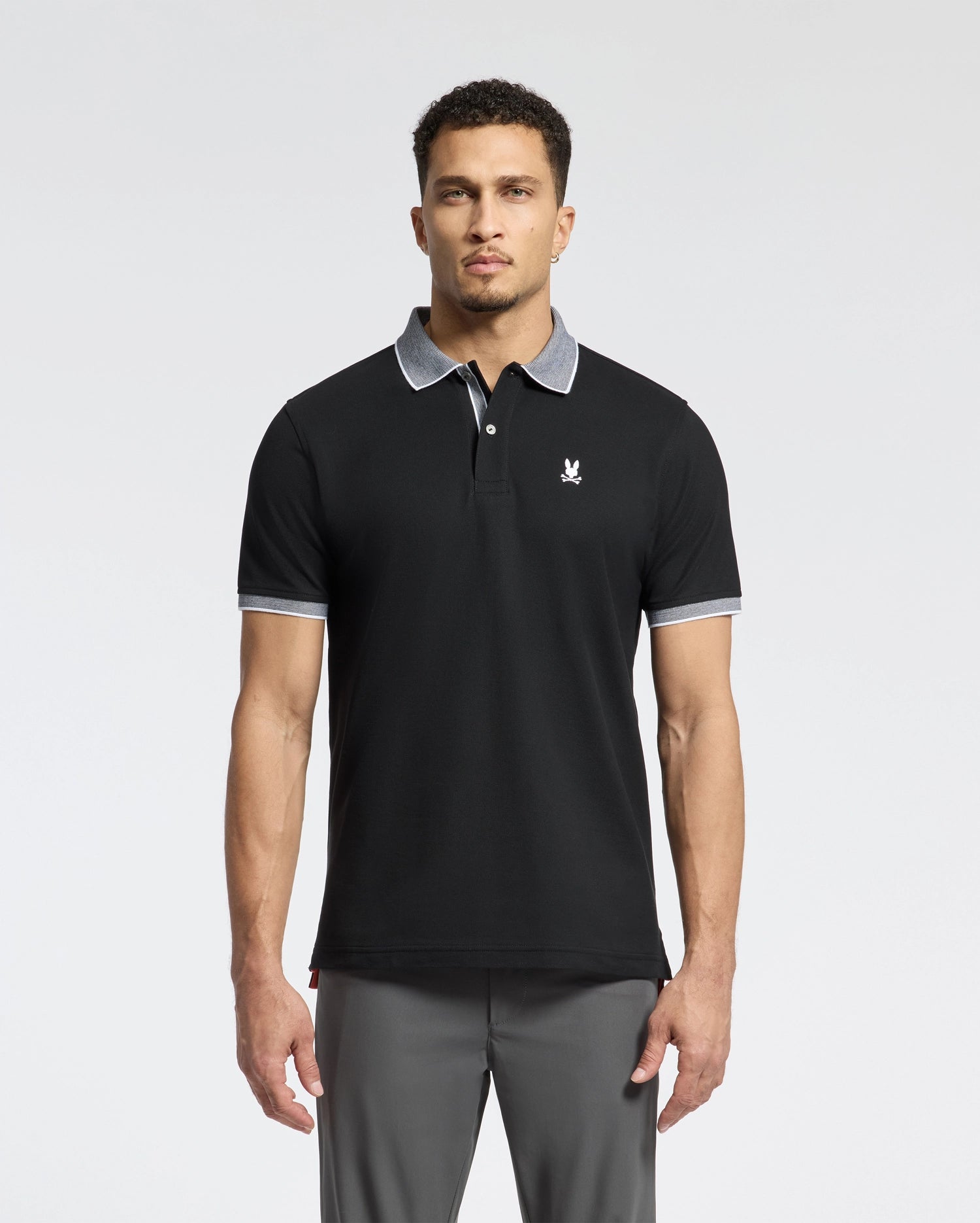 MENS JONAS STRIPE COLLAR PIQUE POLO - B6K583F200