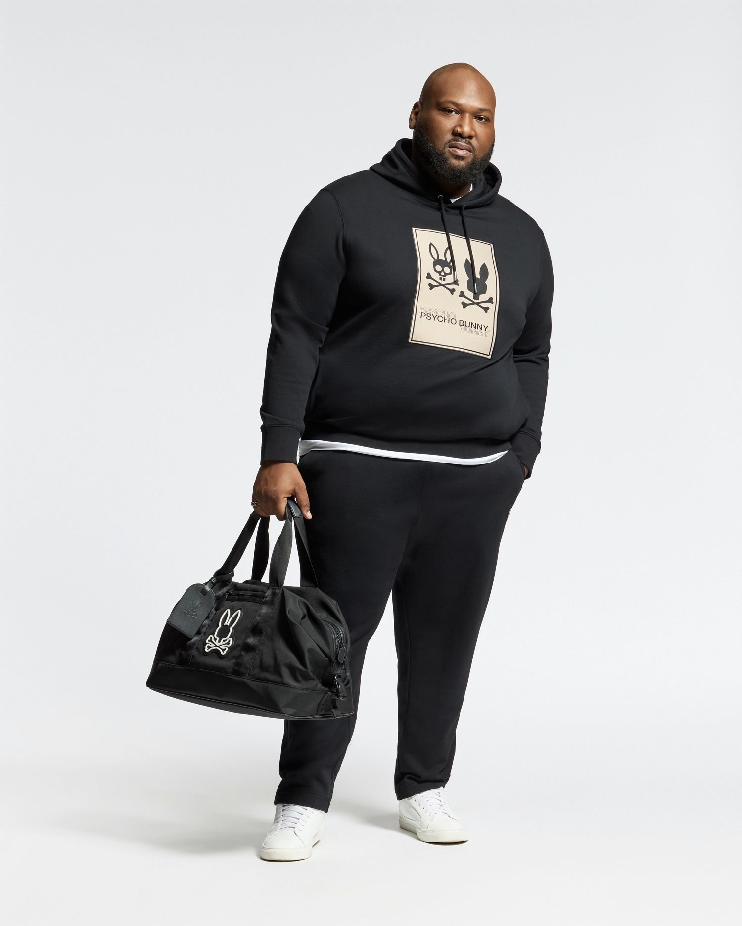 MENS BIG AND TALL MONROE TWILL PATCH FLEECE HOODIE - B9H926D200