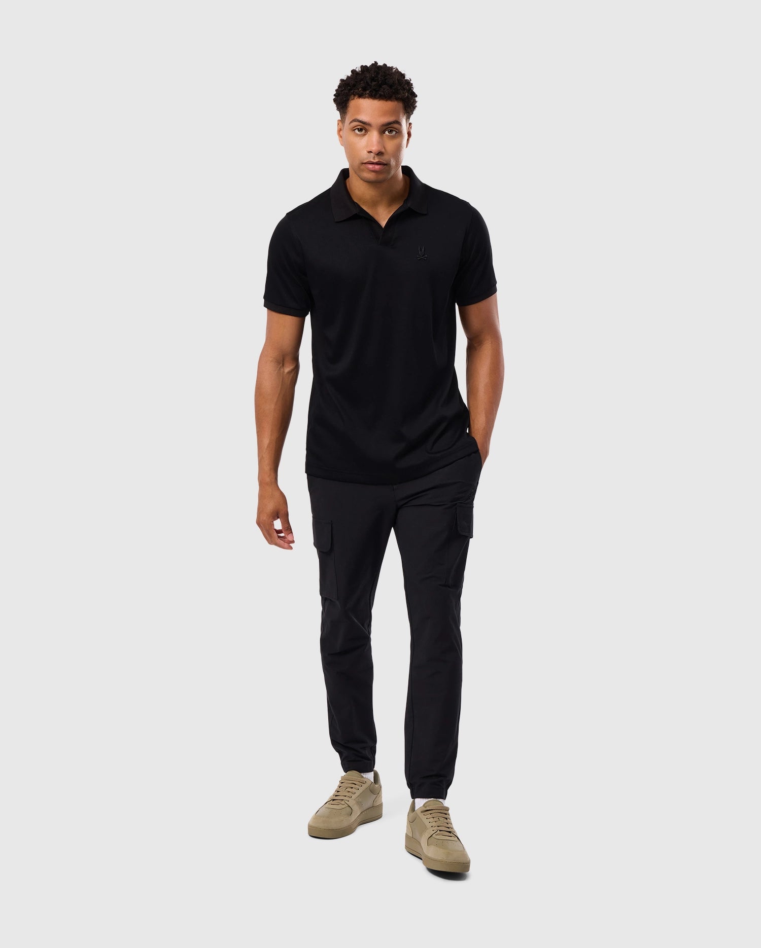 MENS BROADWAY PIMA INTERLOCK JOHNNY COLLAR POLO - B6K891D200