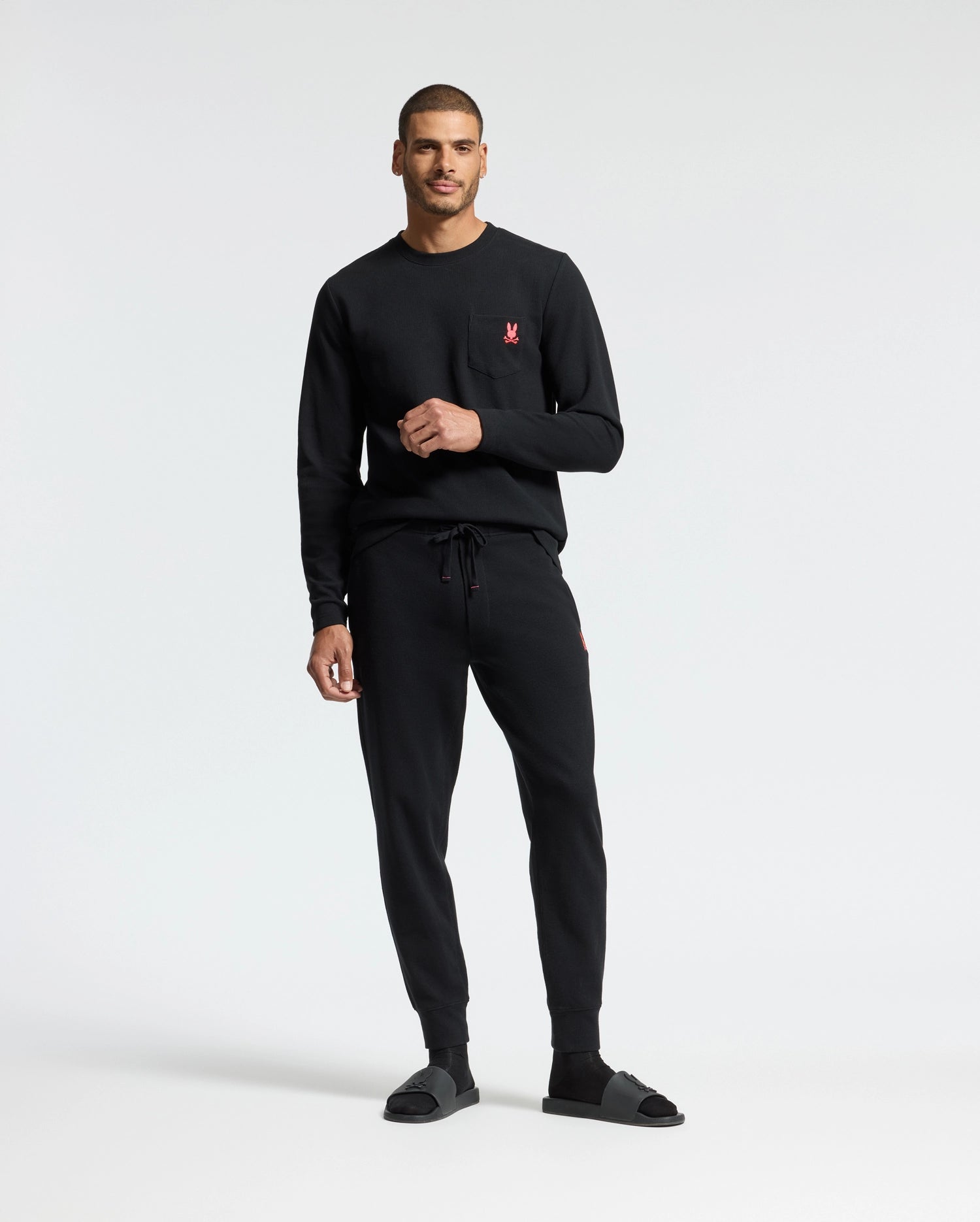 MENS VAL WAFFLE LOUNGE LONG SLEEVE TEE - B6T672E200