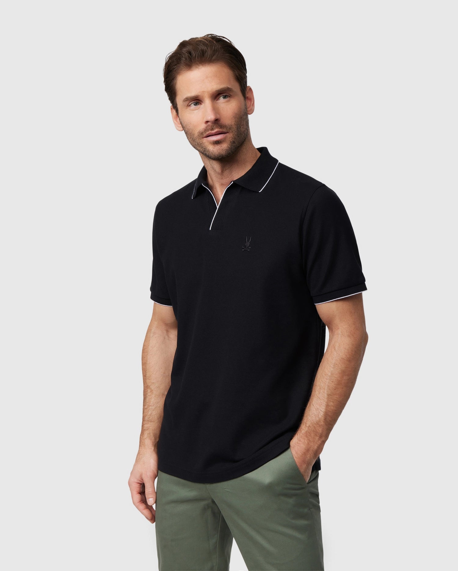 MENS EAST HILLS JOHNNY COLLAR POLO SHIRT - B6K331B200