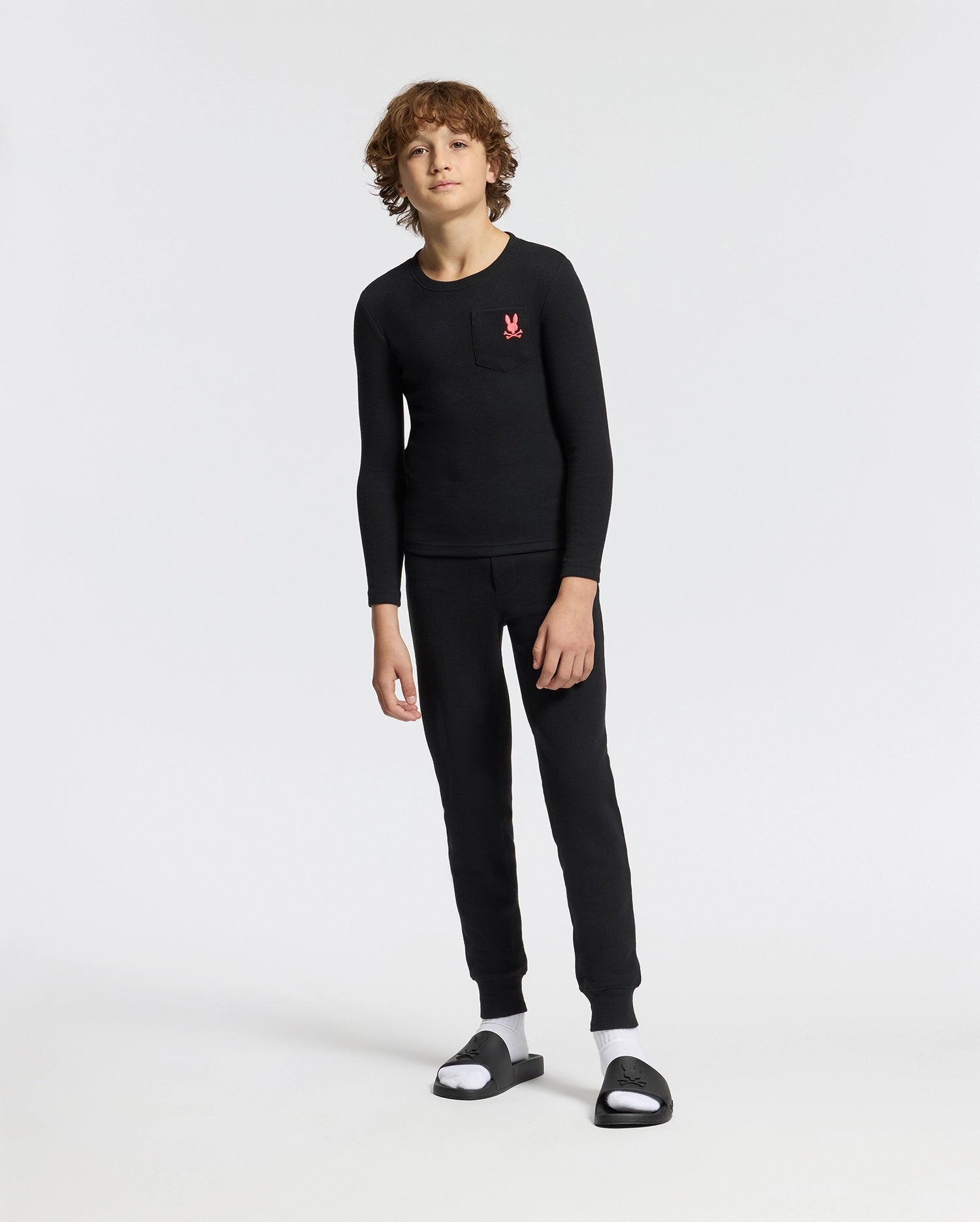 KIDS VAL WAFFLE LONG SLEEVE TEE - B0T672E200