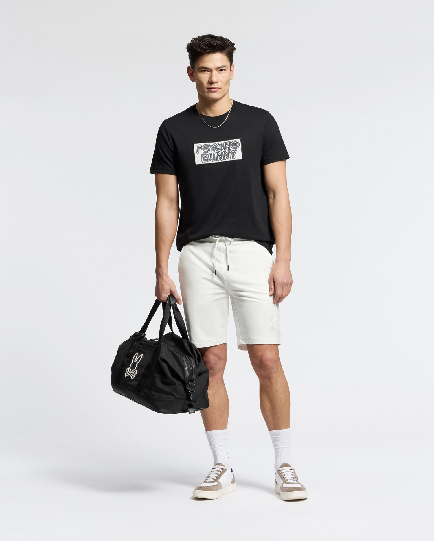 MENS LEVANZO EMBROIDERED MICRO FRENCH TERRY SWEATSHORT - B6R578F200