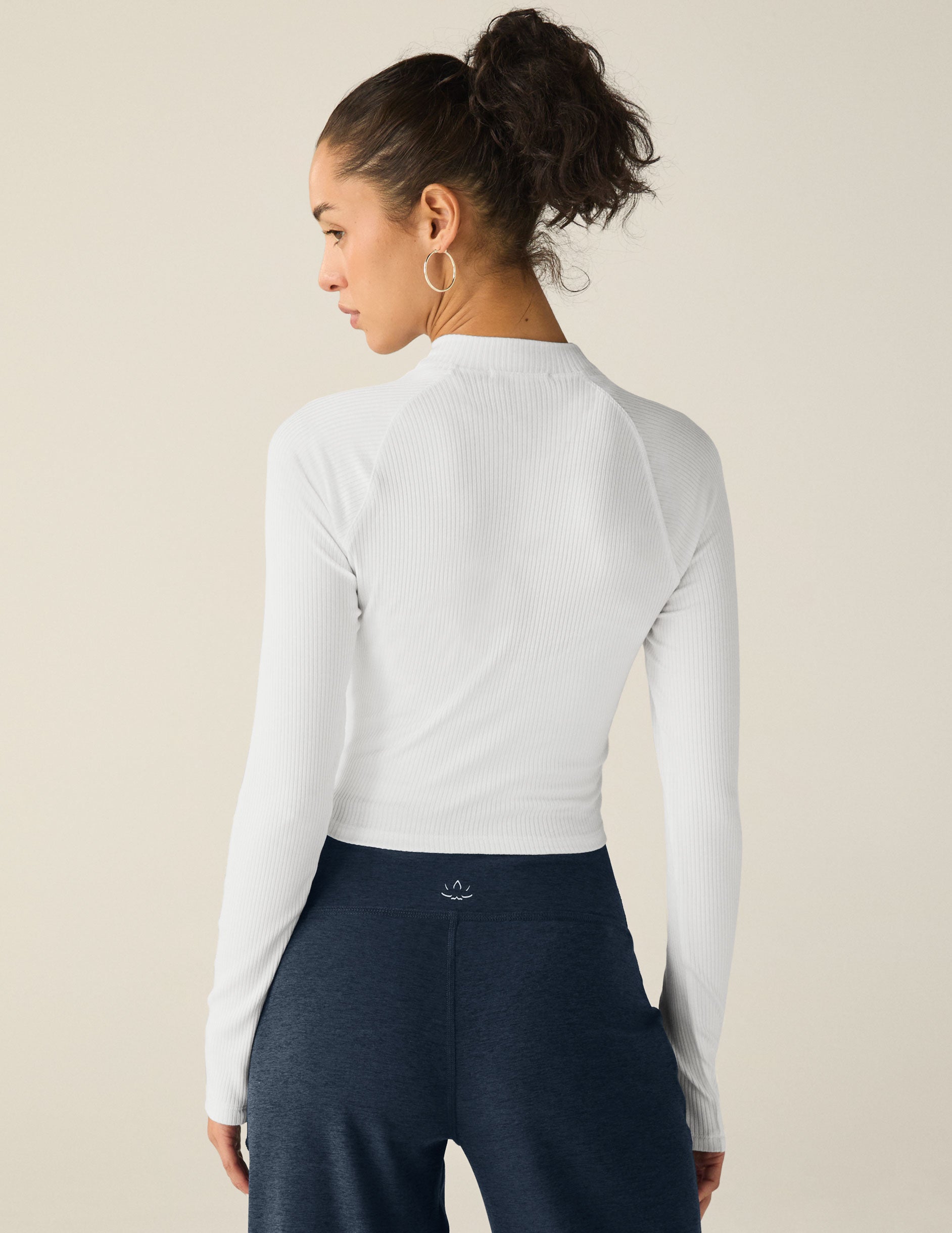 Contours Mock Neck Cropped Top