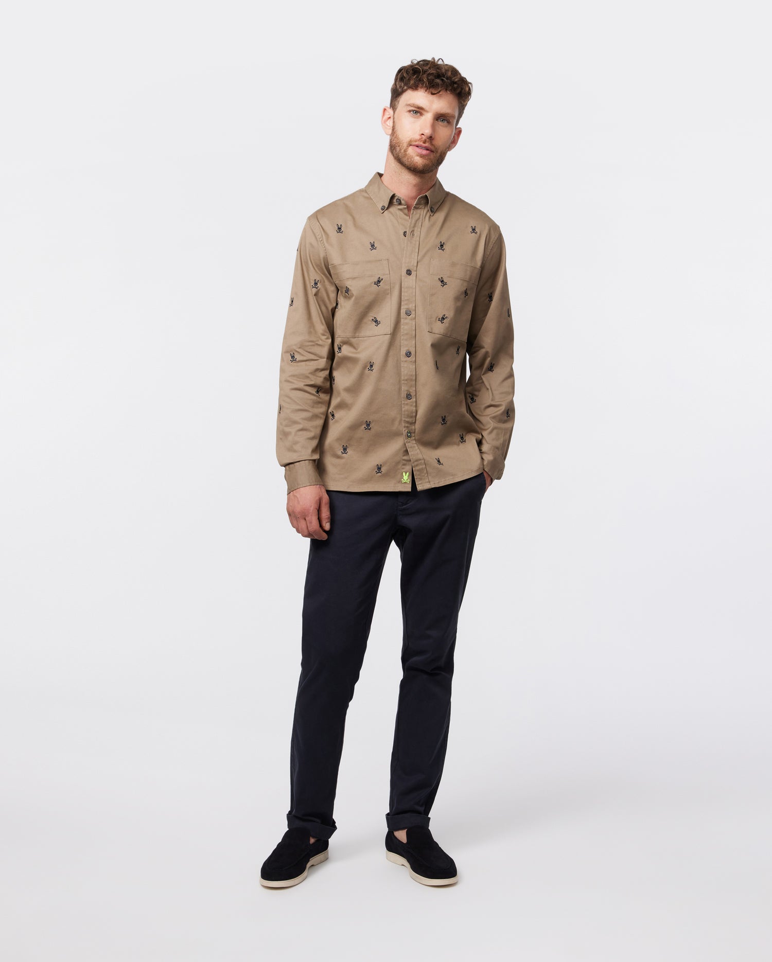 MENS BROADVIEW EMBROIDERED BUNNY LONG SLEEVE SHIRT - B6C569Z1SH