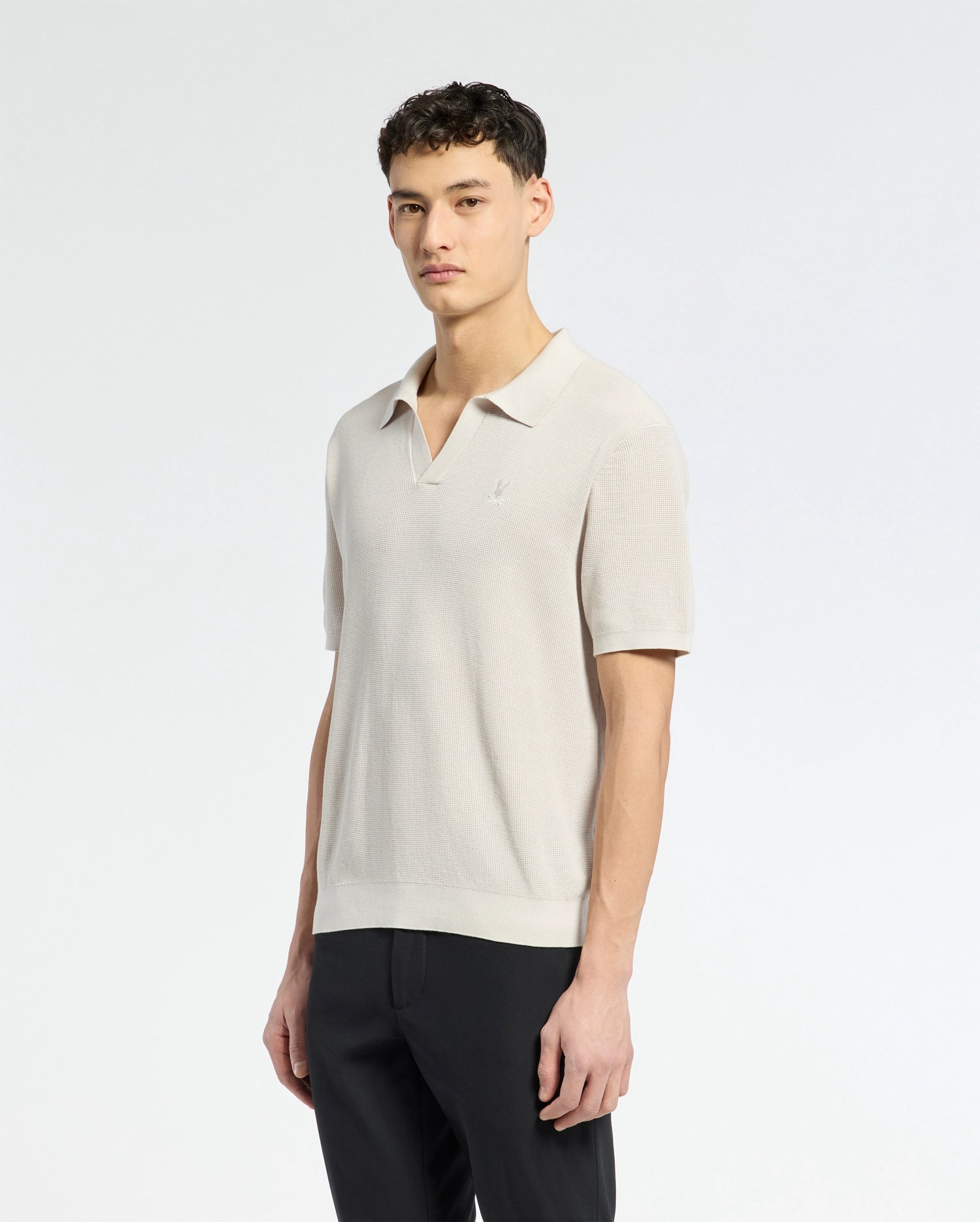 MENS LEETON JOHNNY COLLAR KNIT POLO - B6E562F200