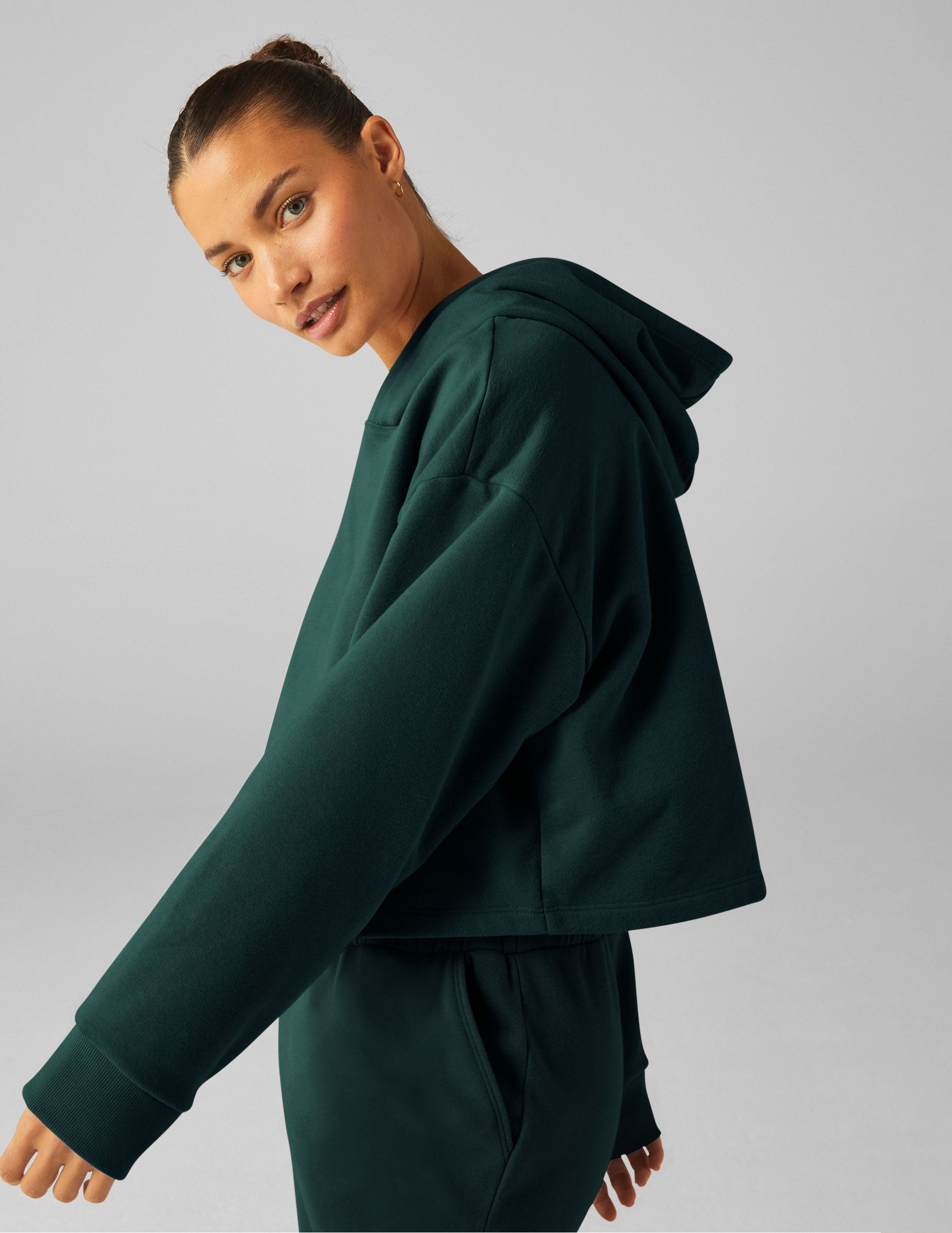 LuxeFleece Happiness Cropped Hoodie