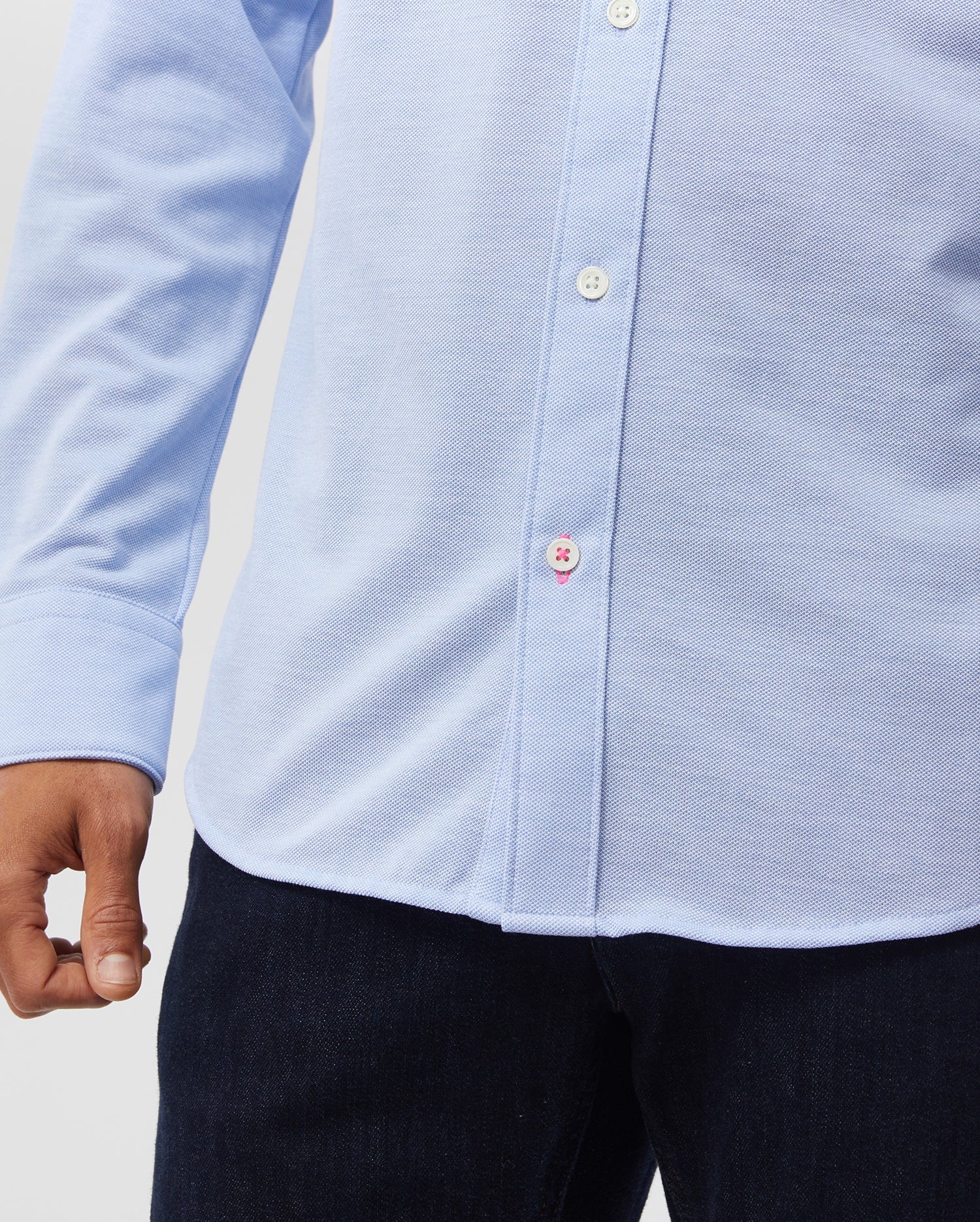 MENS ASTOR LONG SLEEVE COTTON PIQUE OXFORD SHIRT - B6C821U1PC