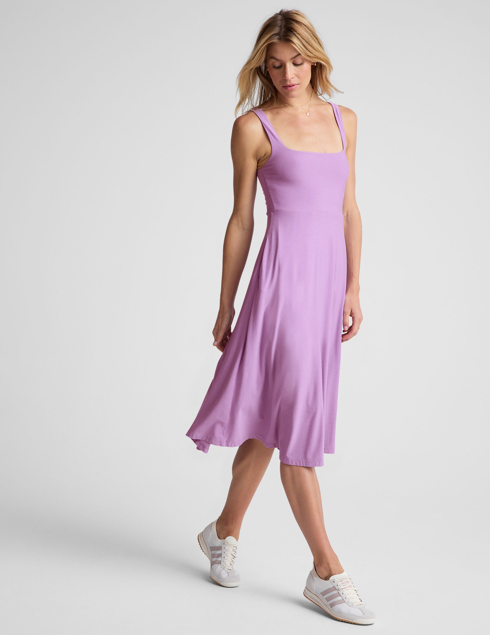 Featherweight At The Ready Square Neck Dress